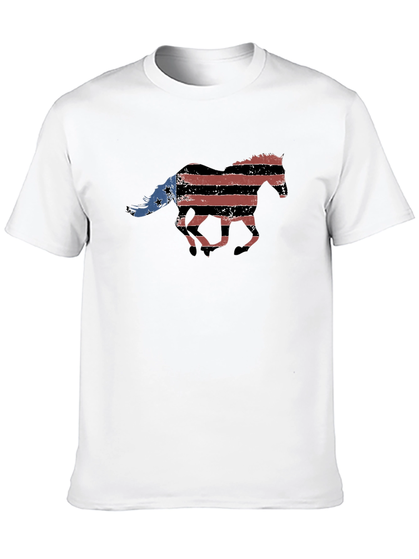American Flag Horse Graphic T-Shirt