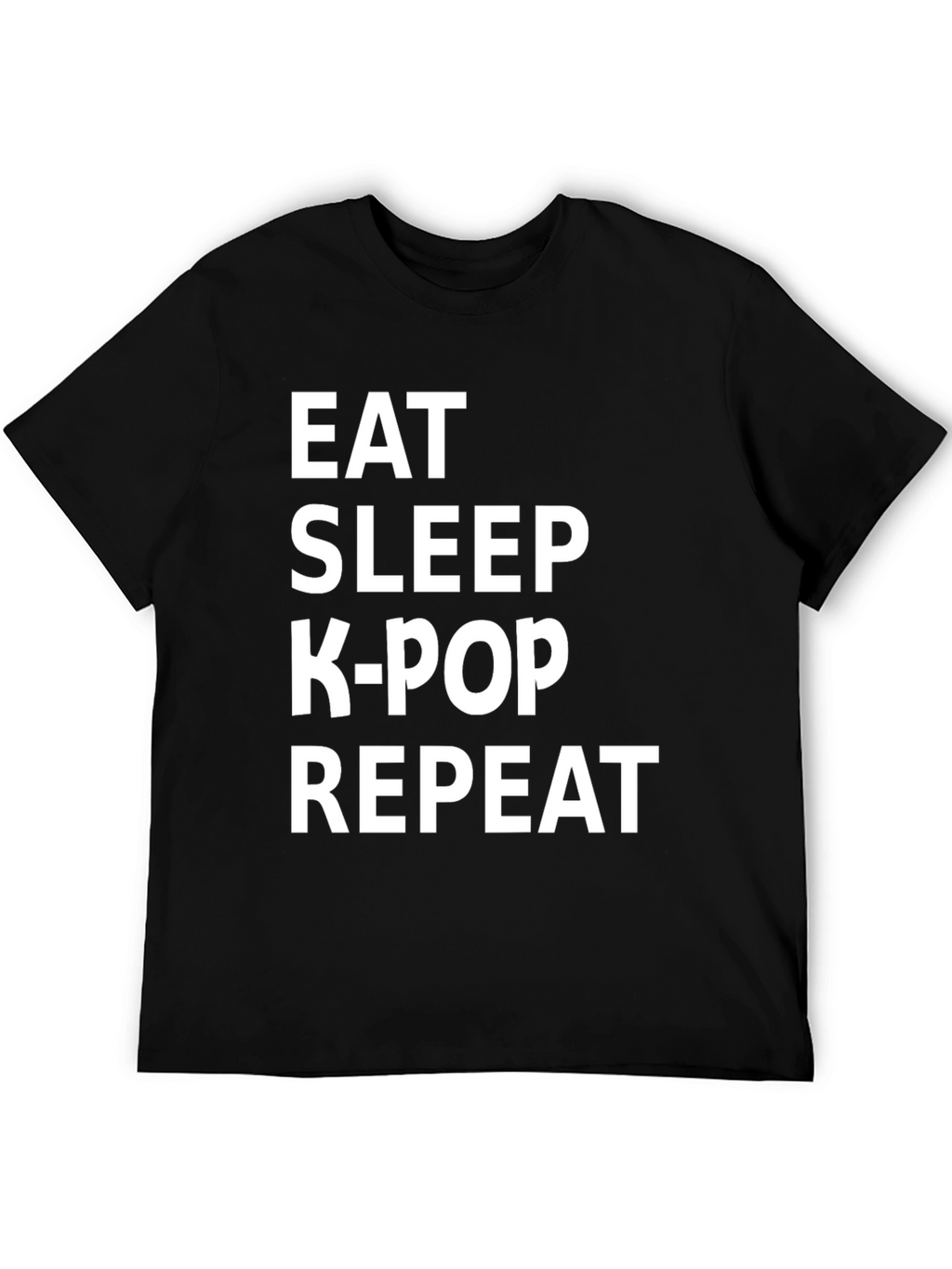 Eat Sleep K-Pop Repeat Black T-Shirt