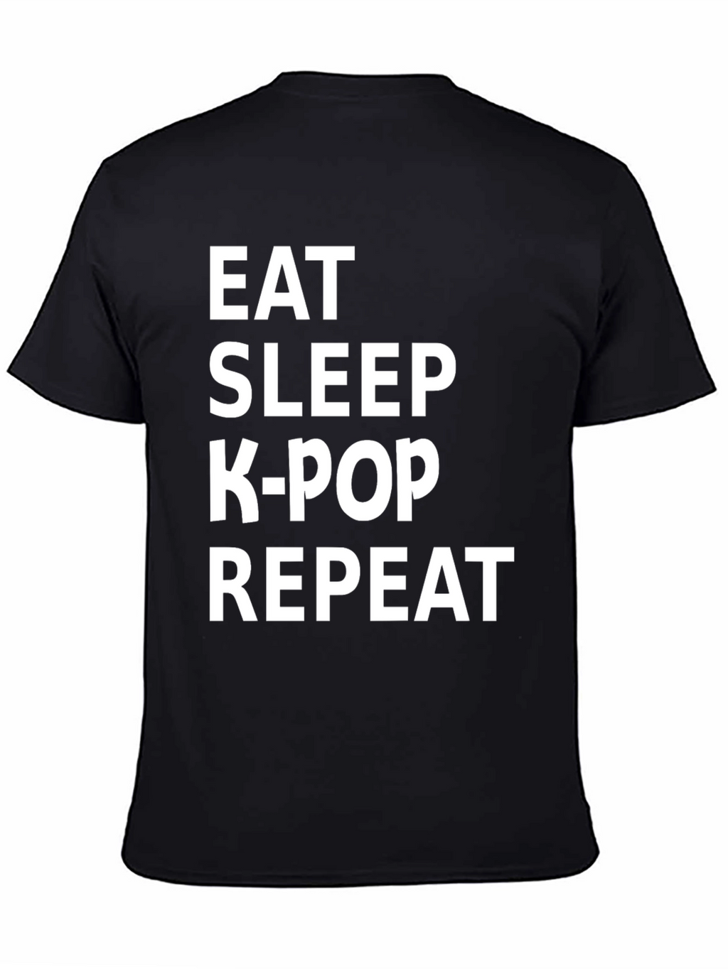 Eat Sleep K-Pop Repeat Black T-Shirt