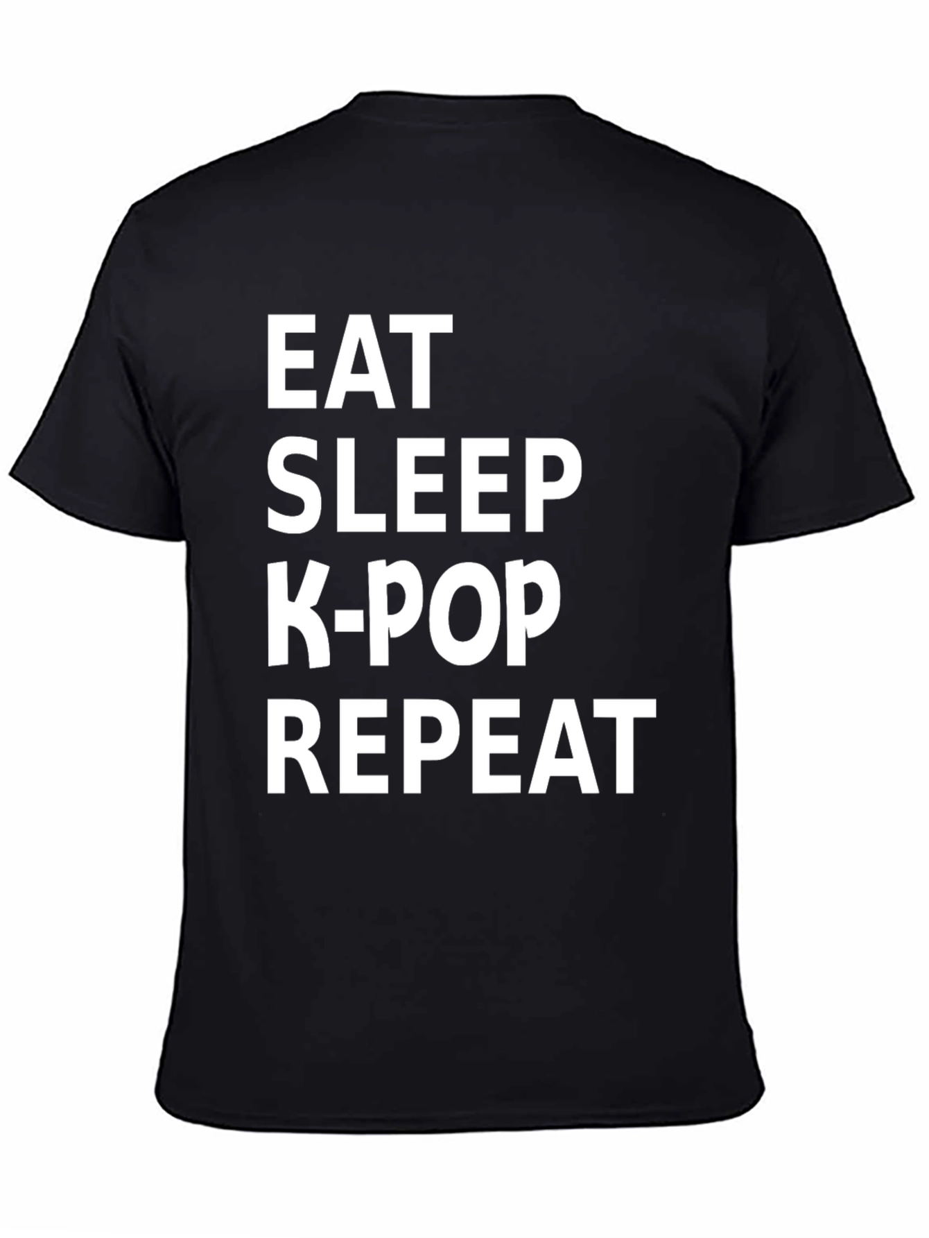 Eat Sleep K-Pop Repeat Black T-Shirt