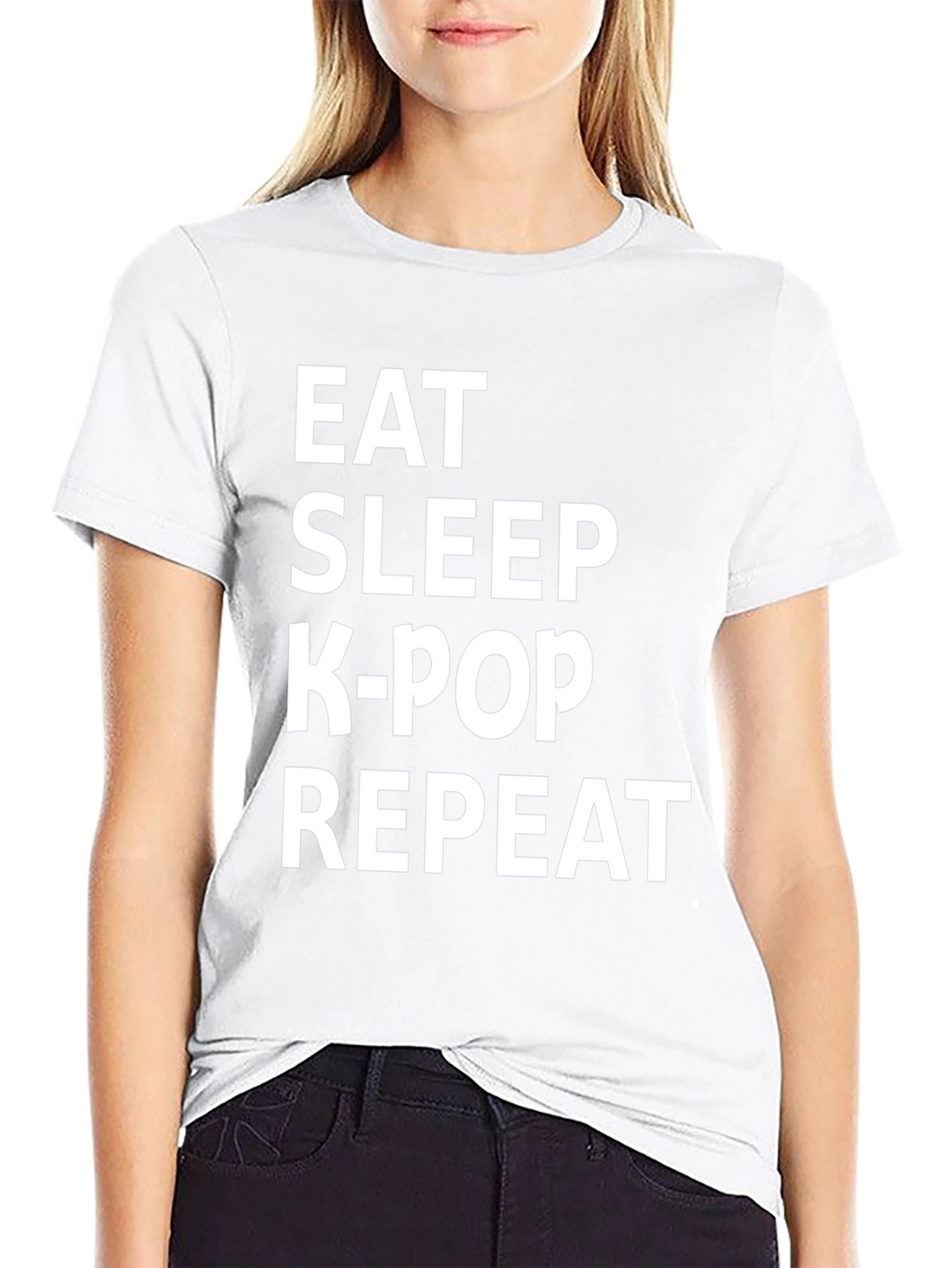 Eat Sleep K-Pop Repeat Black T-Shirt