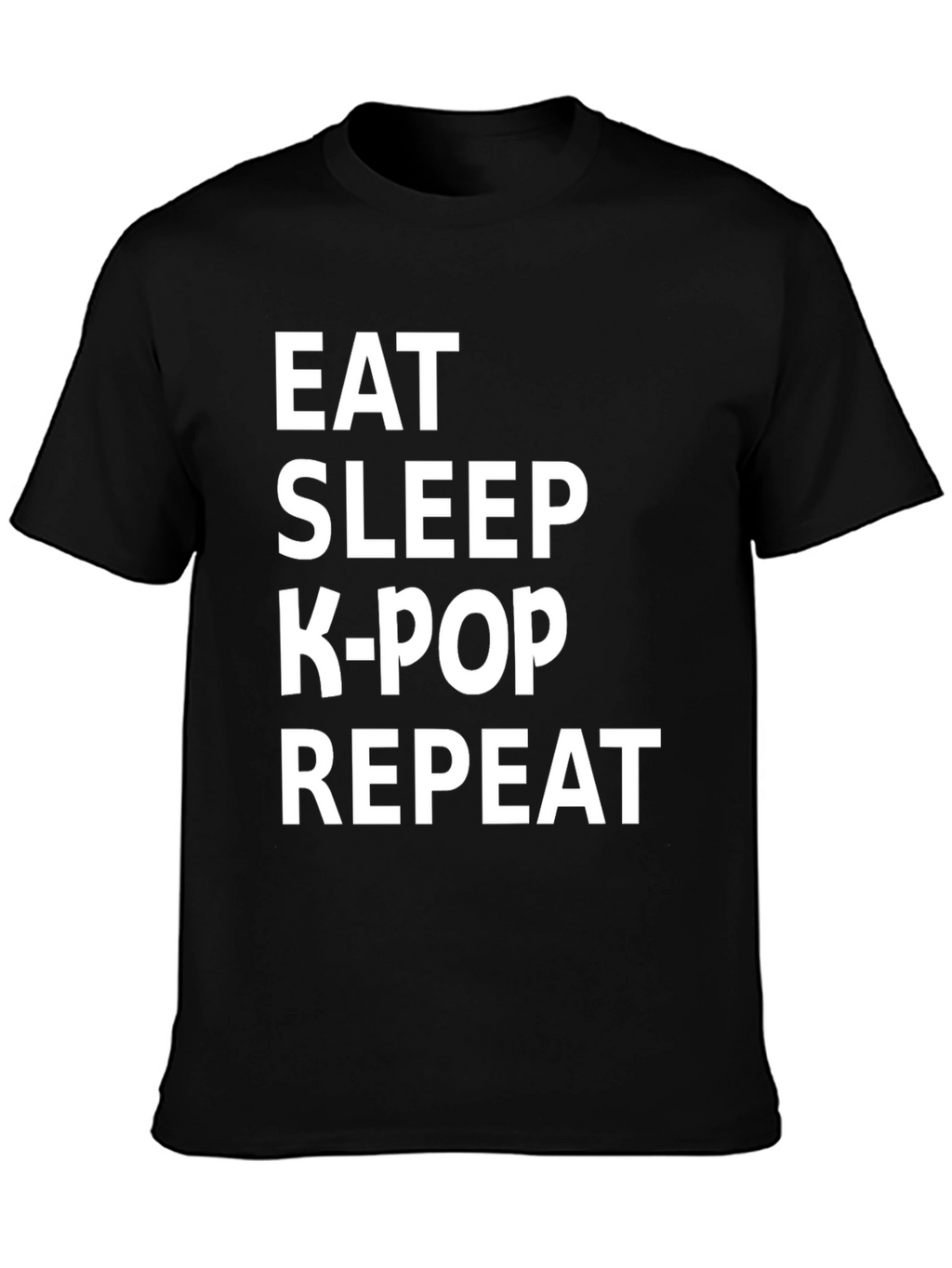 Eat Sleep K-Pop Repeat Black T-Shirt