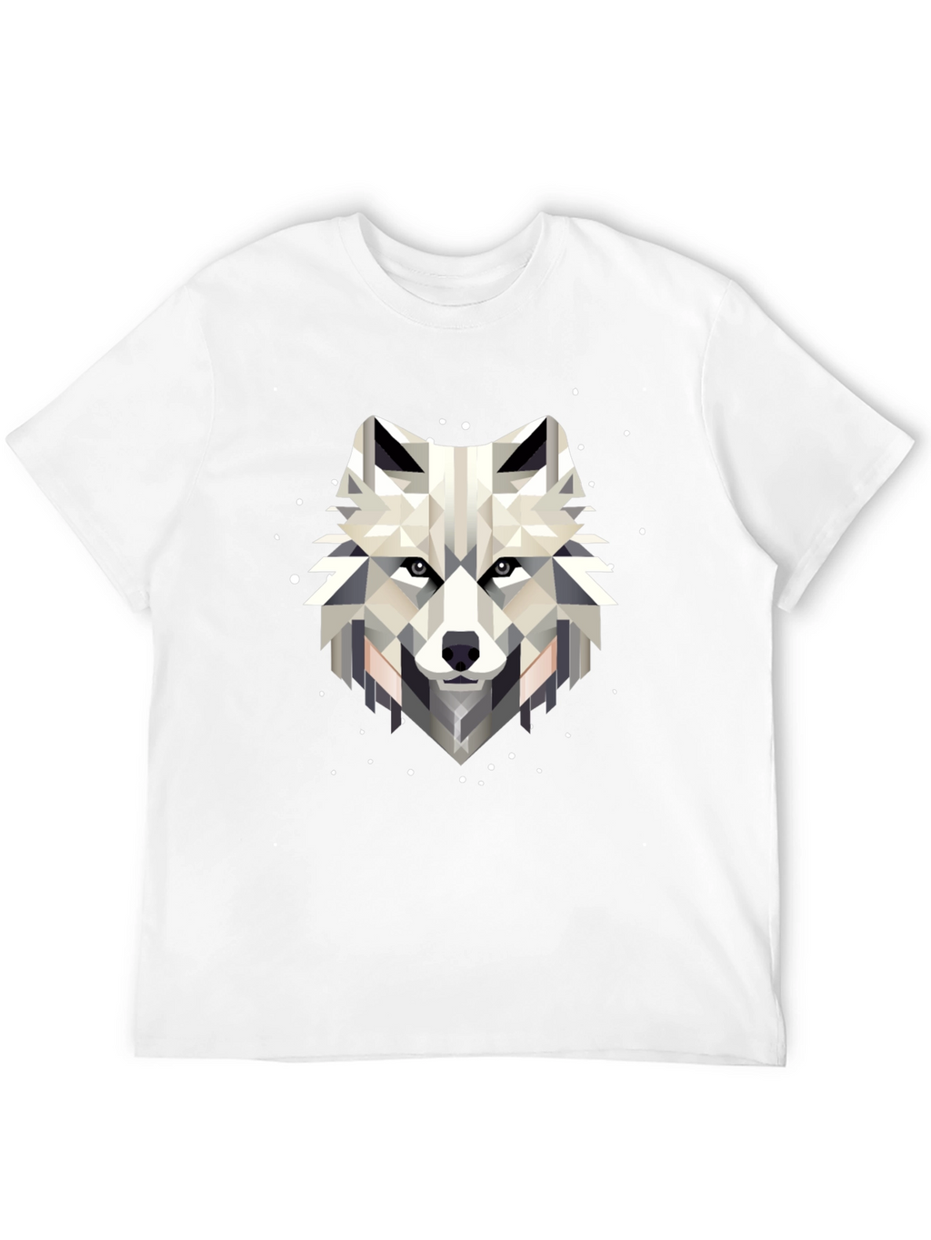 Geometric Wolf Graphic Black T-Shirt