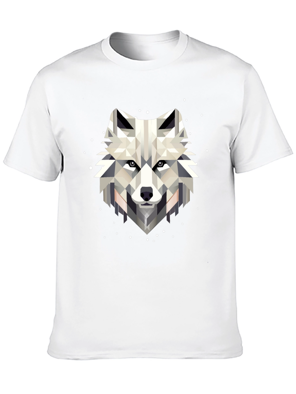 Geometric Wolf Graphic Black T-Shirt