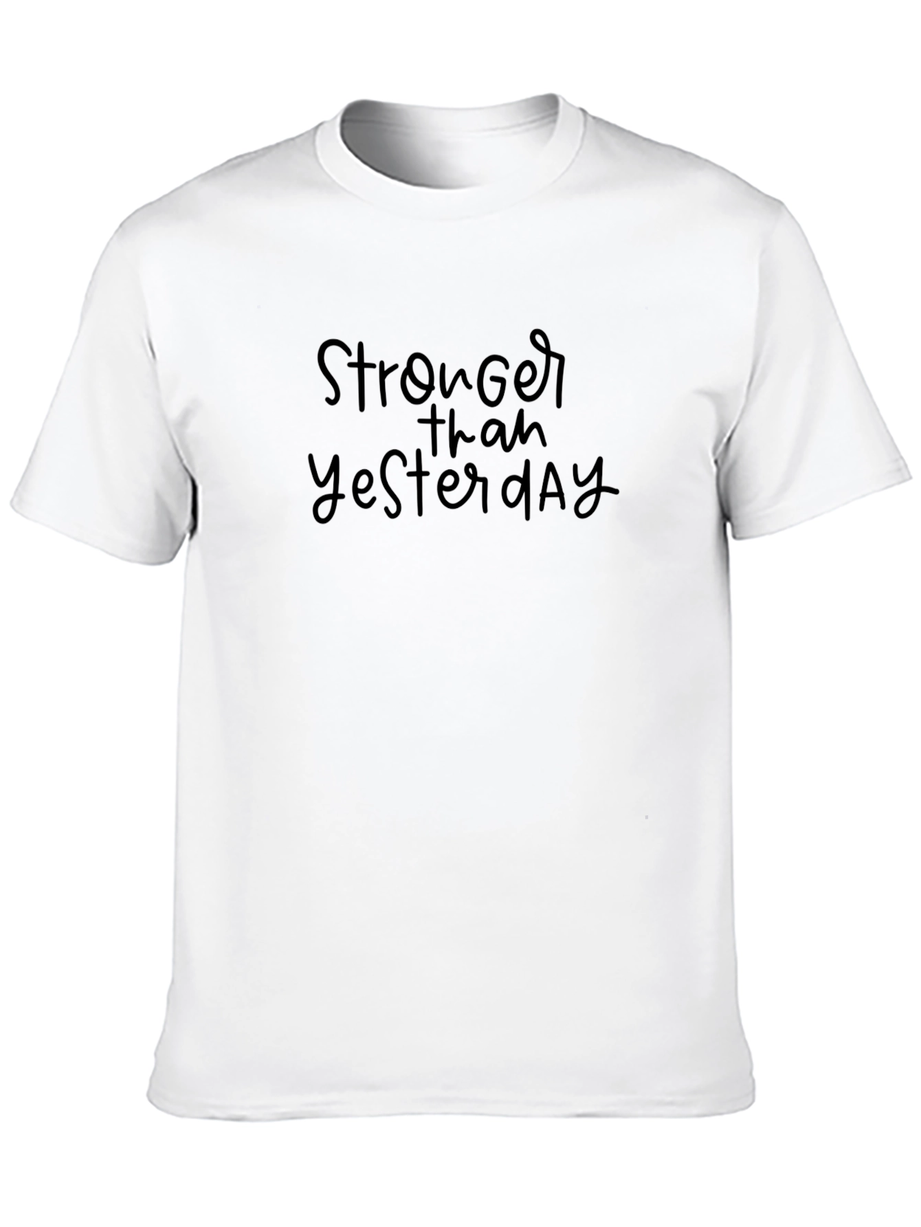 Stronger Than Yesterday Black Graphic T-Shirt