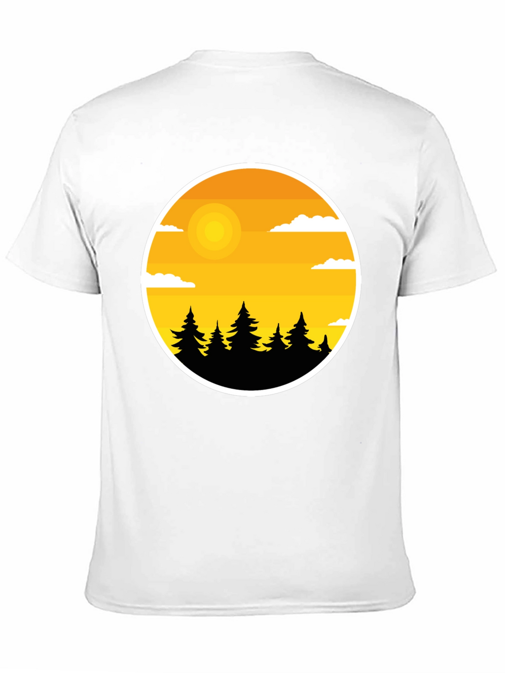 Nature Landscape Graphic Tee - Black Cotton Blend