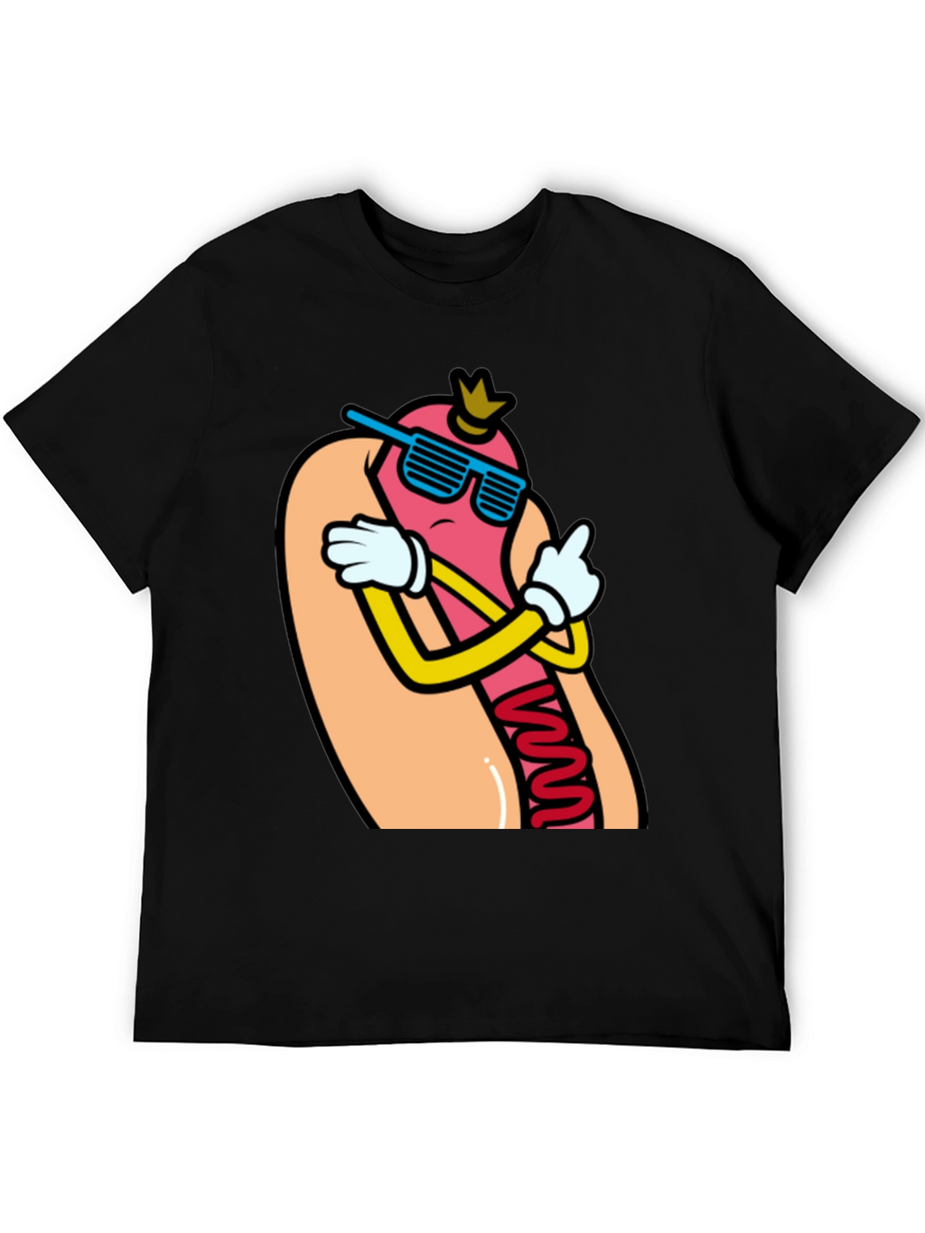 Cool Cartoon Hotdog T-Shirt - Funny Foodie Tee