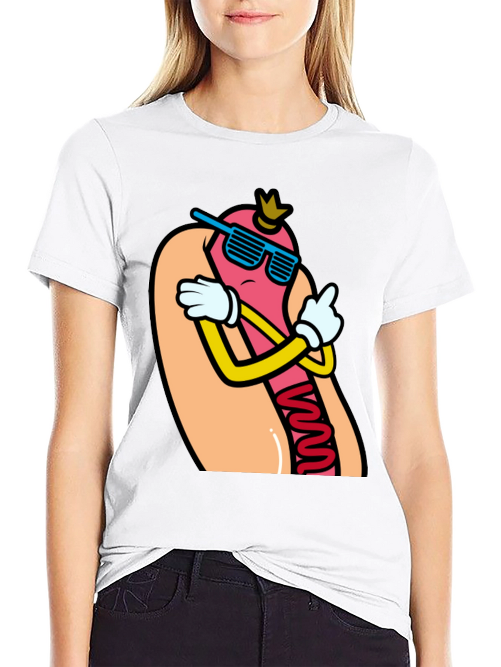 Cool Cartoon Hotdog T-Shirt - Funny Foodie Tee