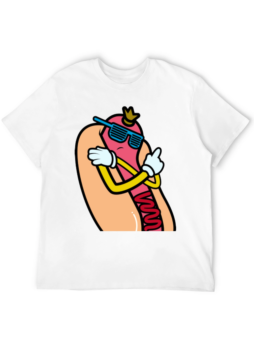 Cool Cartoon Hotdog T-Shirt - Funny Foodie Tee
