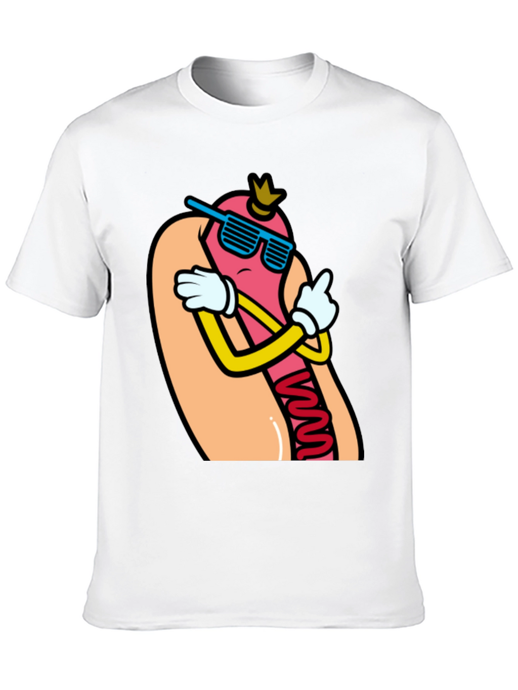 Cool Cartoon Hotdog T-Shirt - Funny Foodie Tee