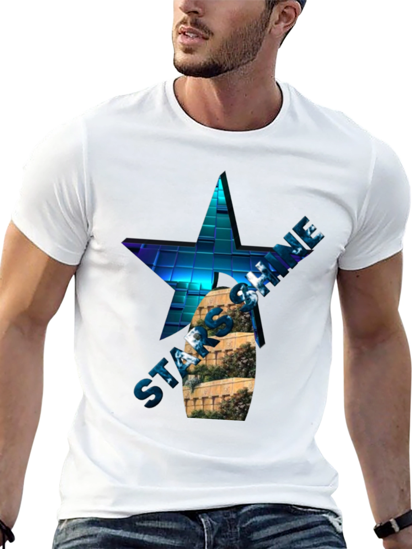 Star Shine Graphic T-Shirt - Cool Design