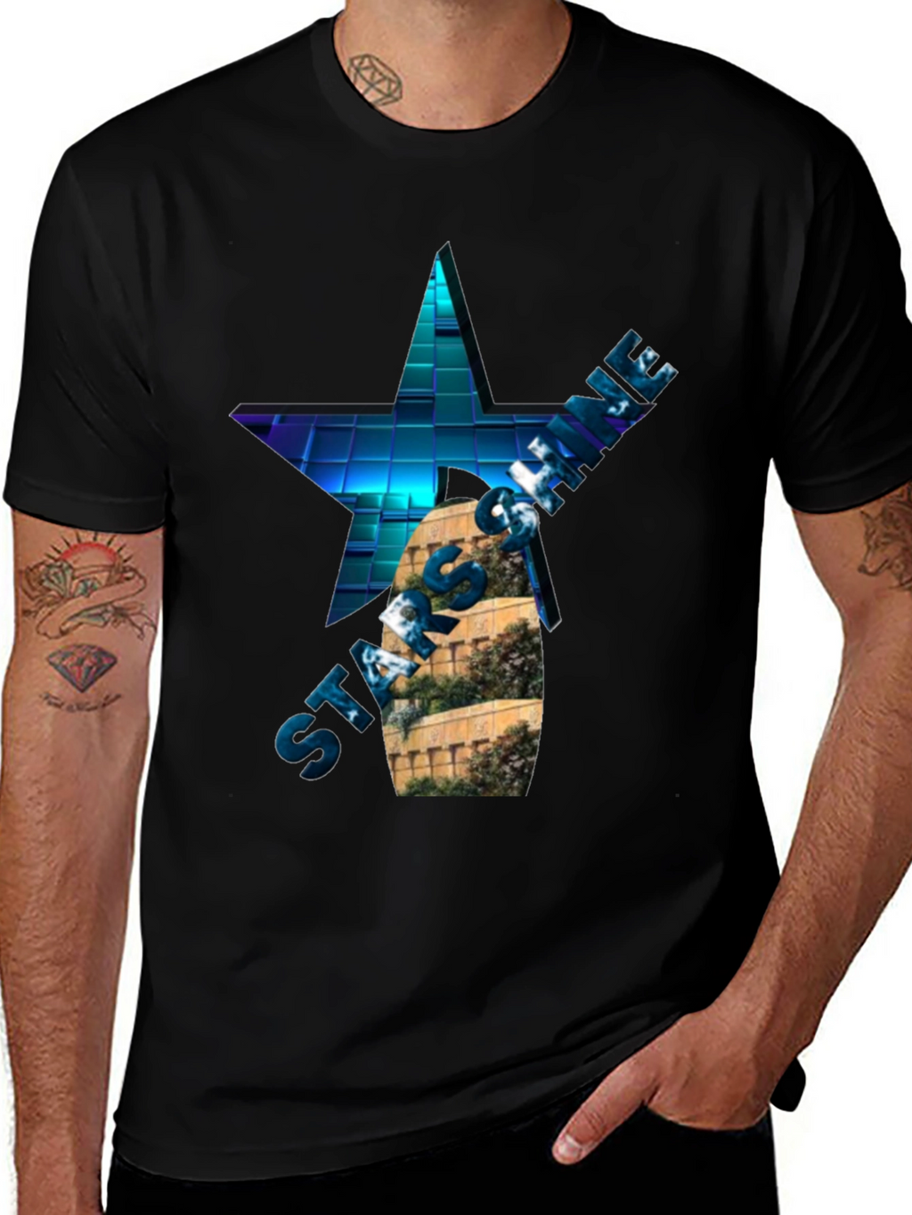Star Shine Graphic T-Shirt - Cool Design