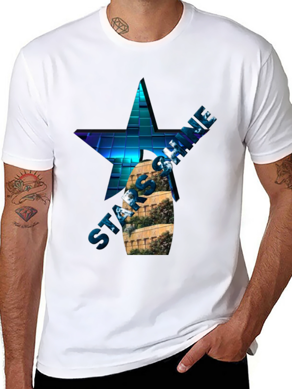Star Shine Graphic T-Shirt - Cool Design