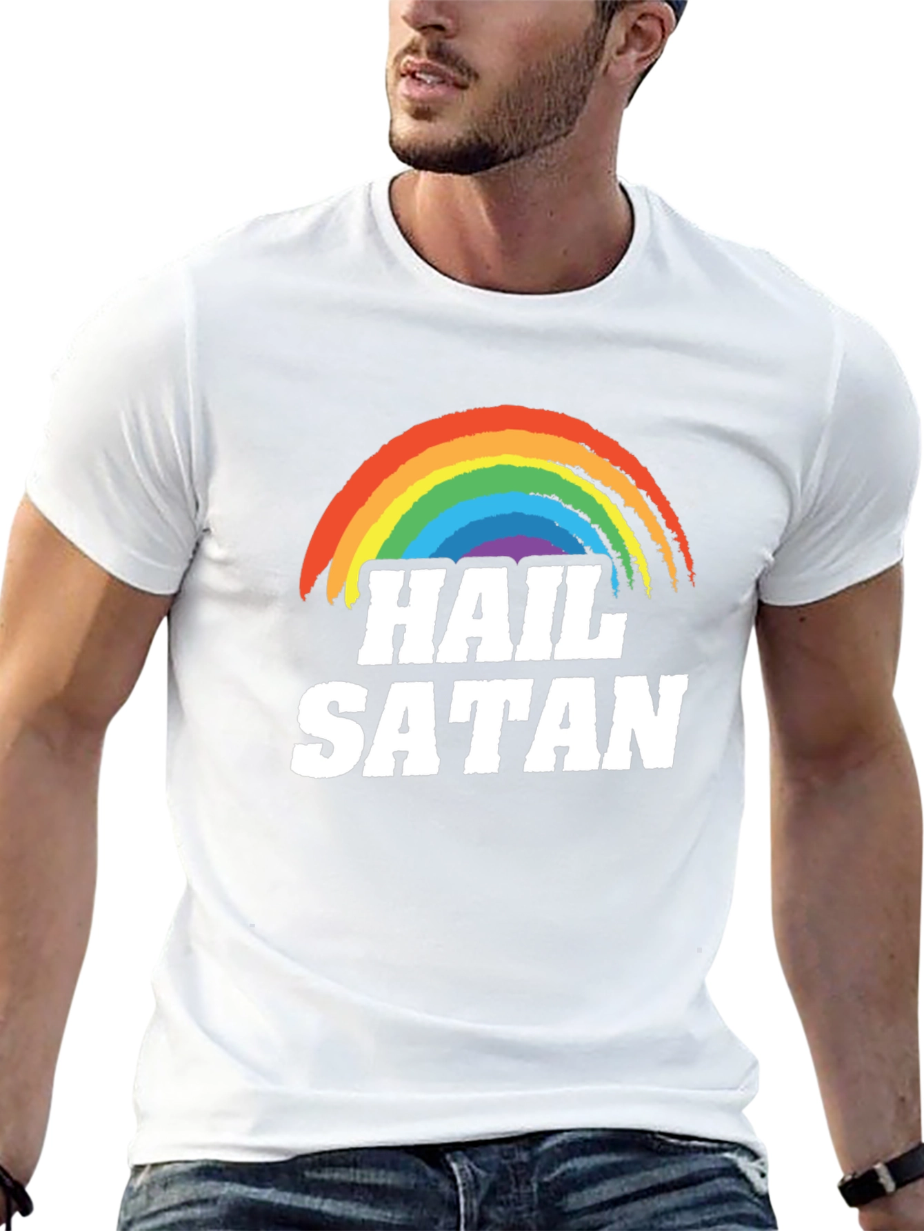 Hail Satan Rainbow T-Shirt - Prideful Rebellion