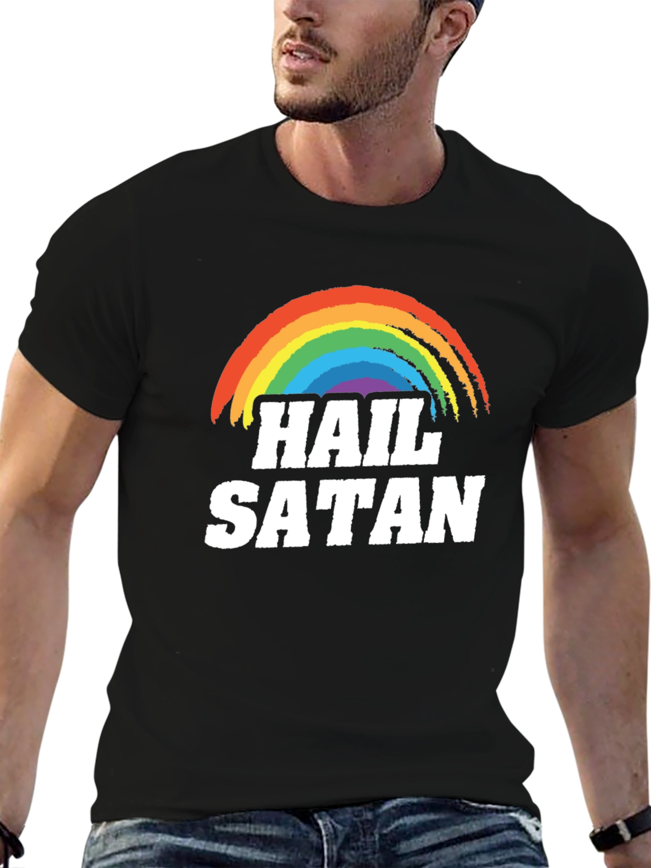 Hail Satan Rainbow T-Shirt - Prideful Rebellion
