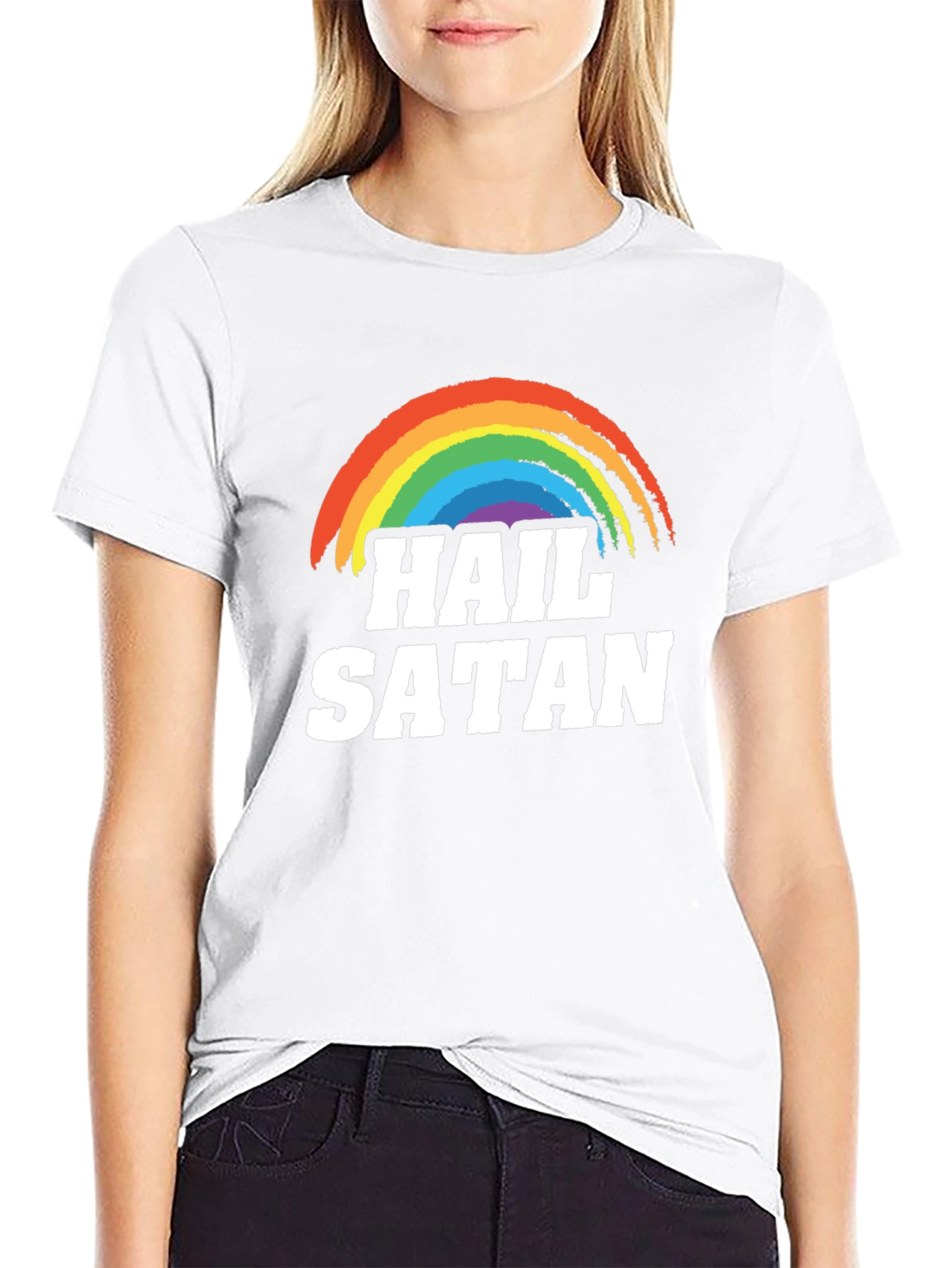 Hail Satan Rainbow T-Shirt - Prideful Rebellion