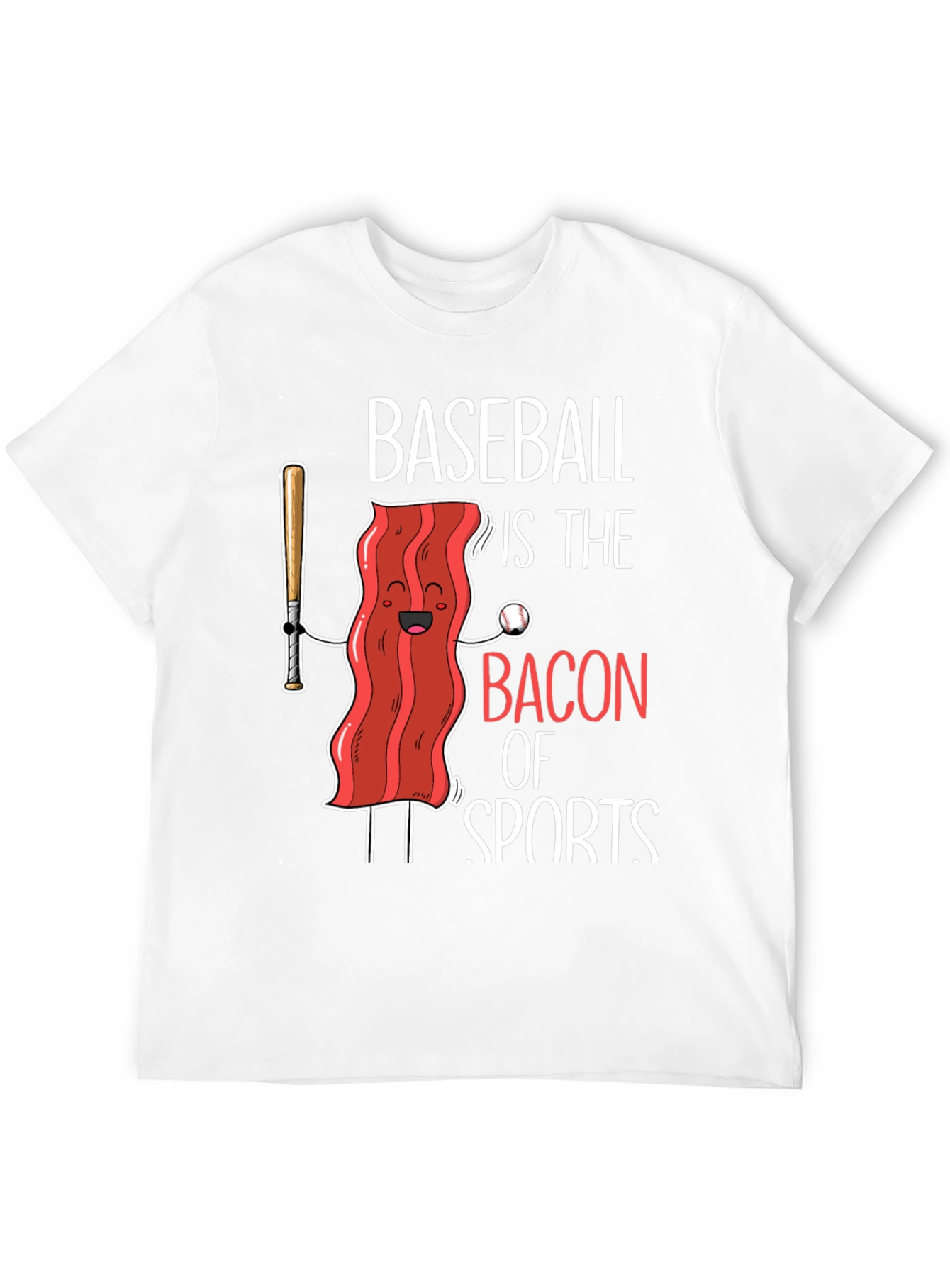 Baseball Bacon of Sports Graphic T-Shirt
