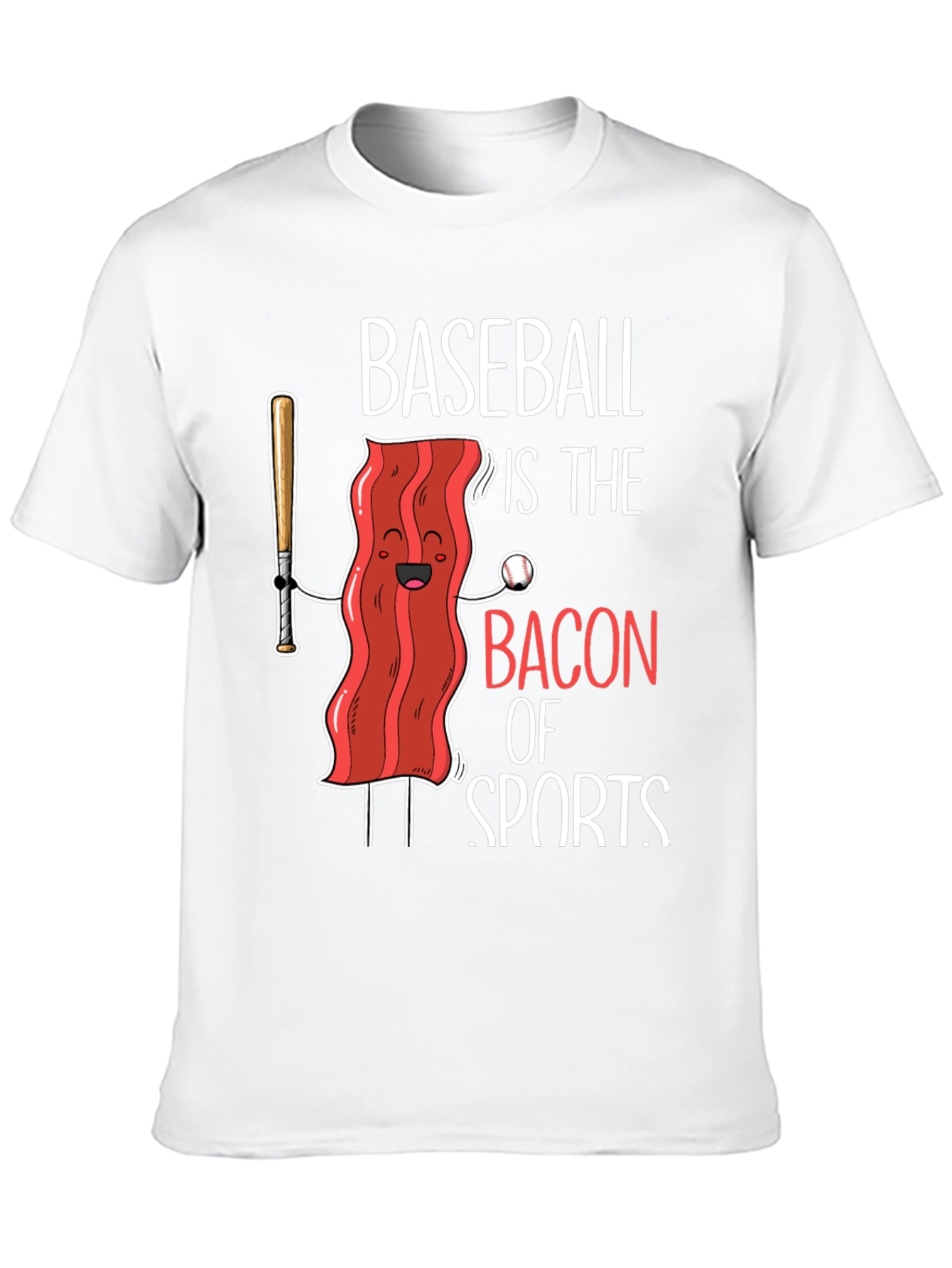 Baseball Bacon of Sports Graphic T-Shirt
