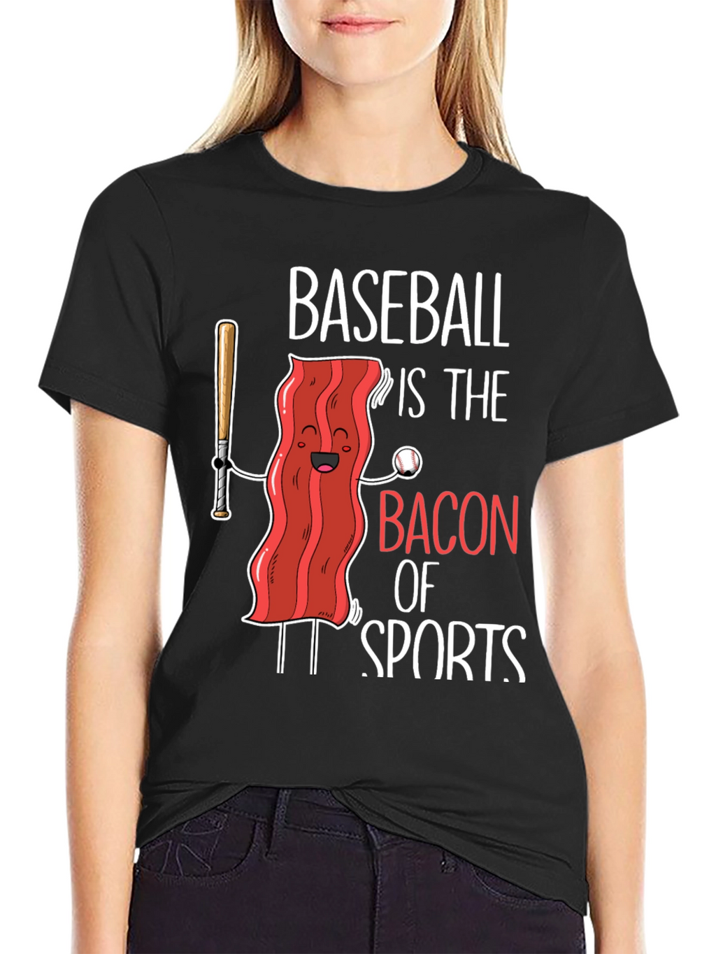 Baseball Bacon of Sports Graphic T-Shirt