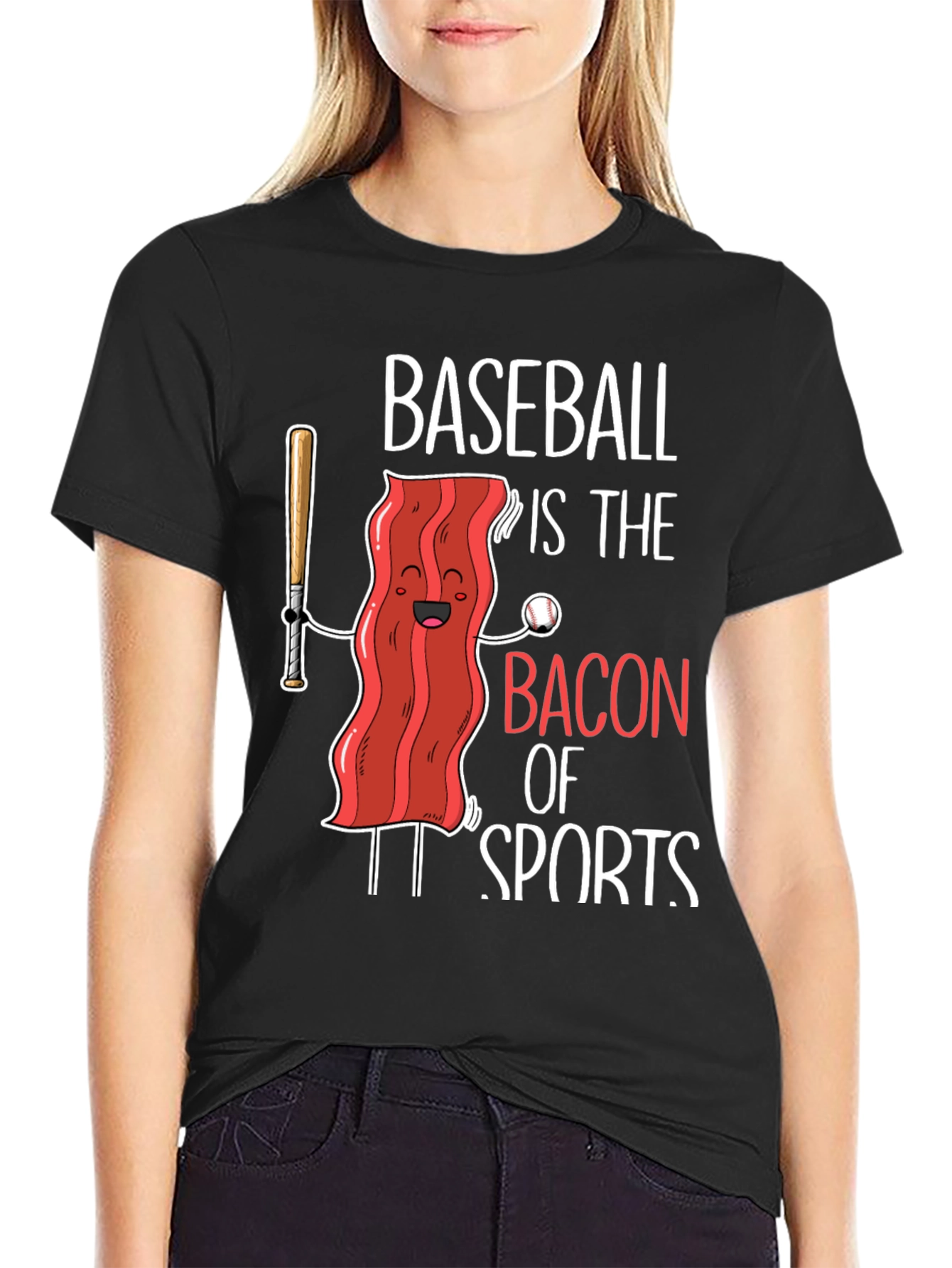 Baseball Bacon of Sports Graphic T-Shirt