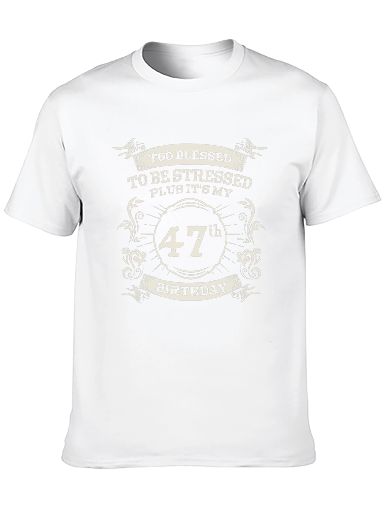 47th Birthday T-Shirt - Blessed & Stressed