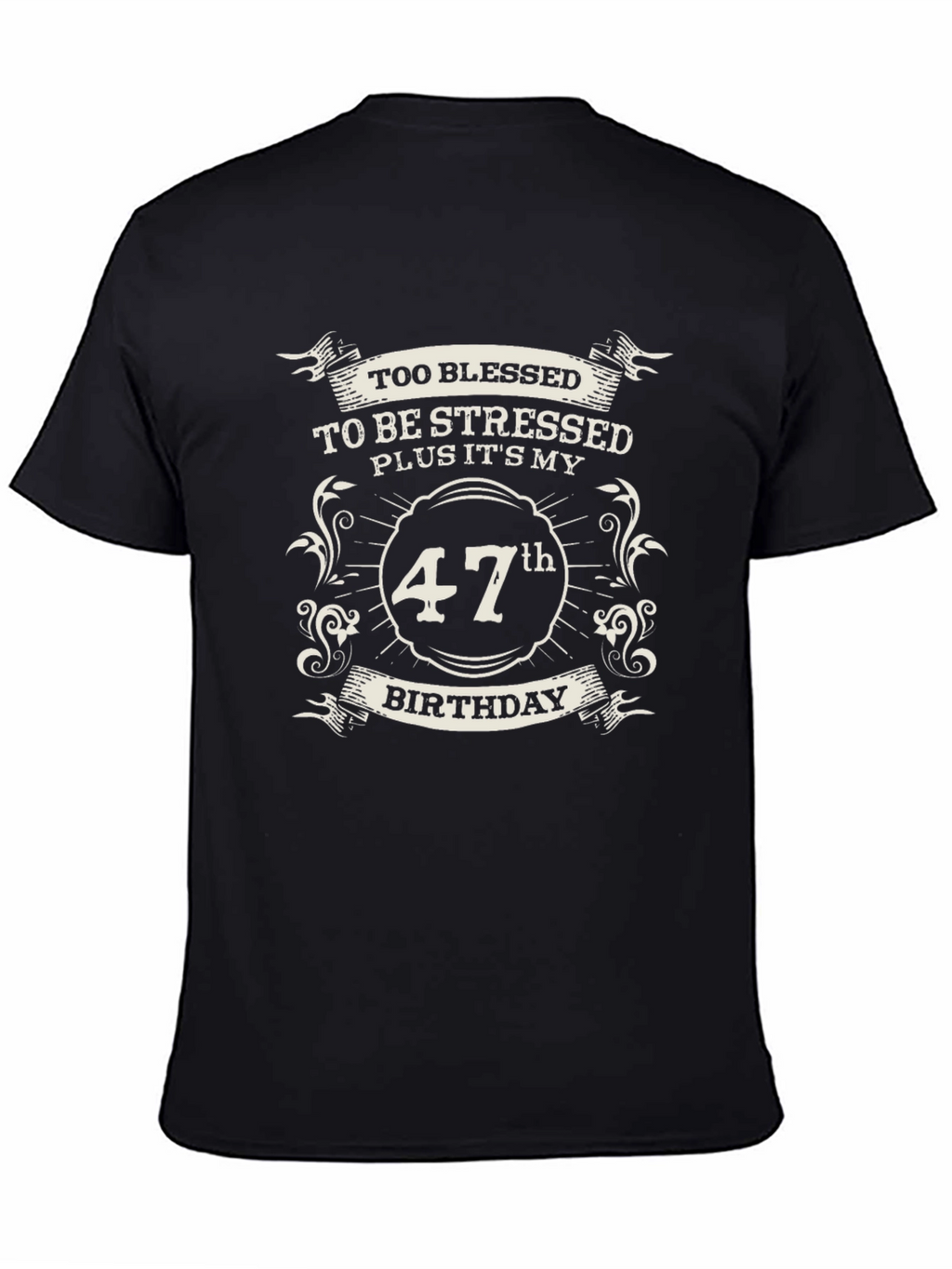 47th Birthday T-Shirt - Blessed & Stressed