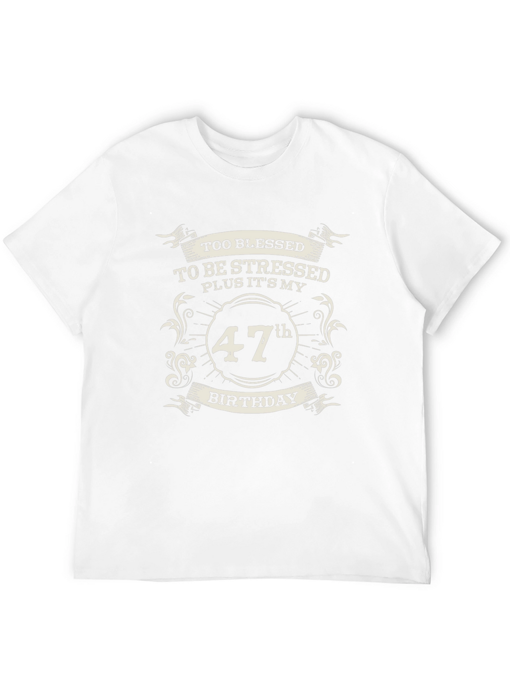 47th Birthday T-Shirt - Blessed & Stressed