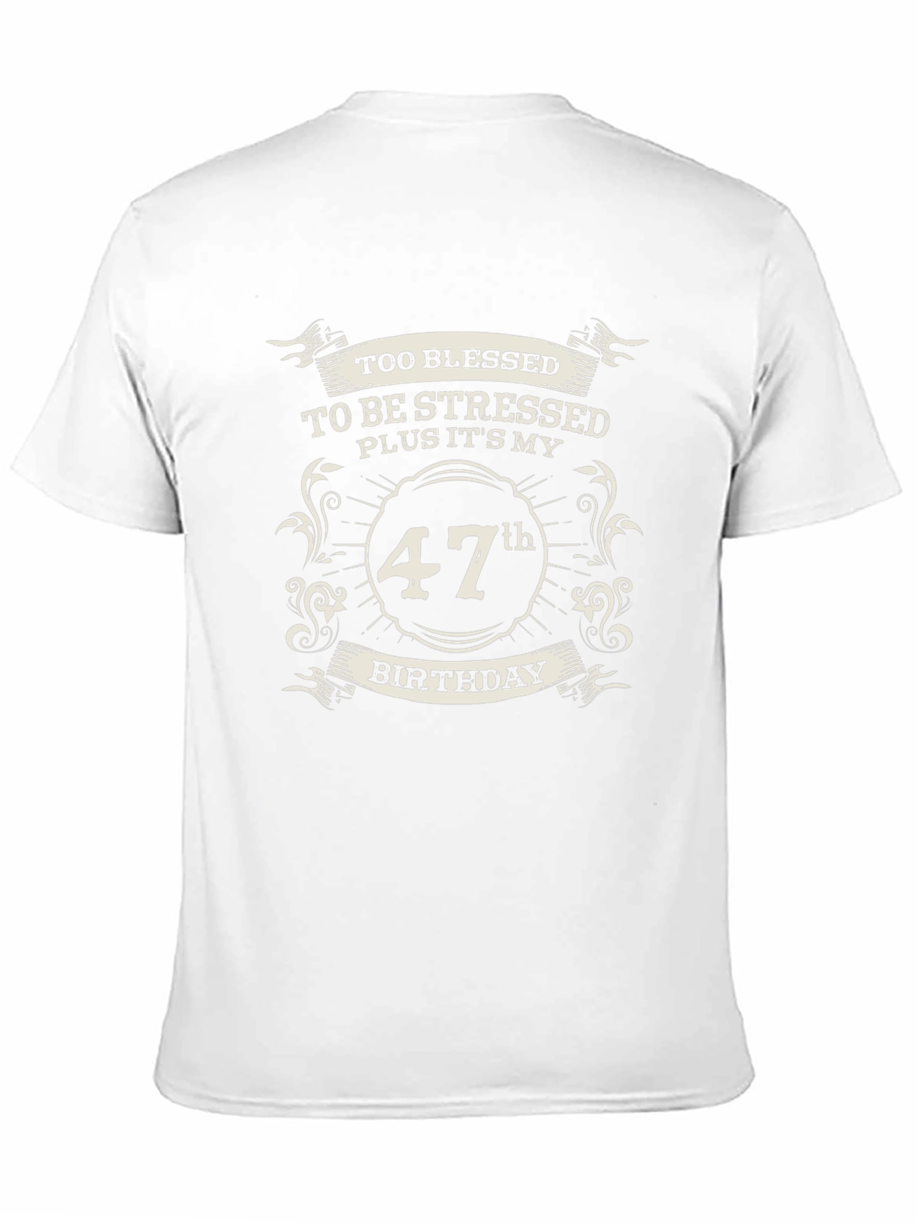 47th Birthday T-Shirt - Blessed & Stressed