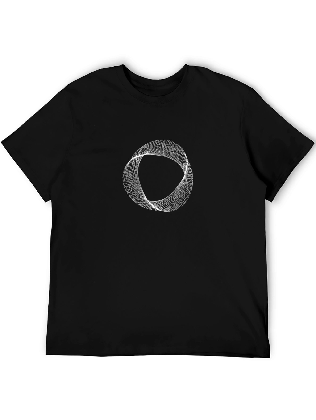 Abstract Geometric Graphic Black T-Shirt