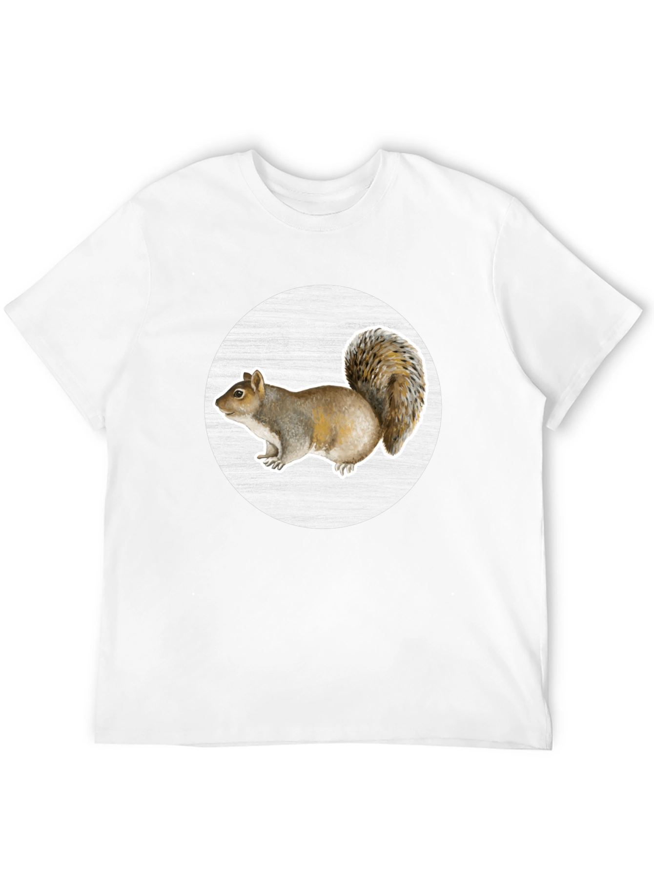 Squirrel Graphic Print Crew Neck T-Shirt
