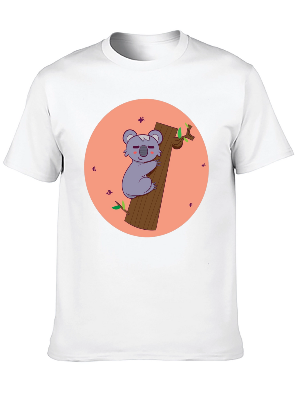 Koala Hugging Tree T-Shirt - Cute Cartoon Design