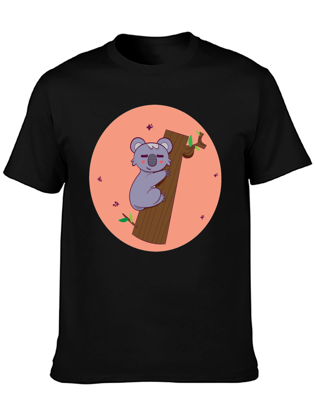 Koala Hugging Tree T-Shirt - Cute Cartoon Design