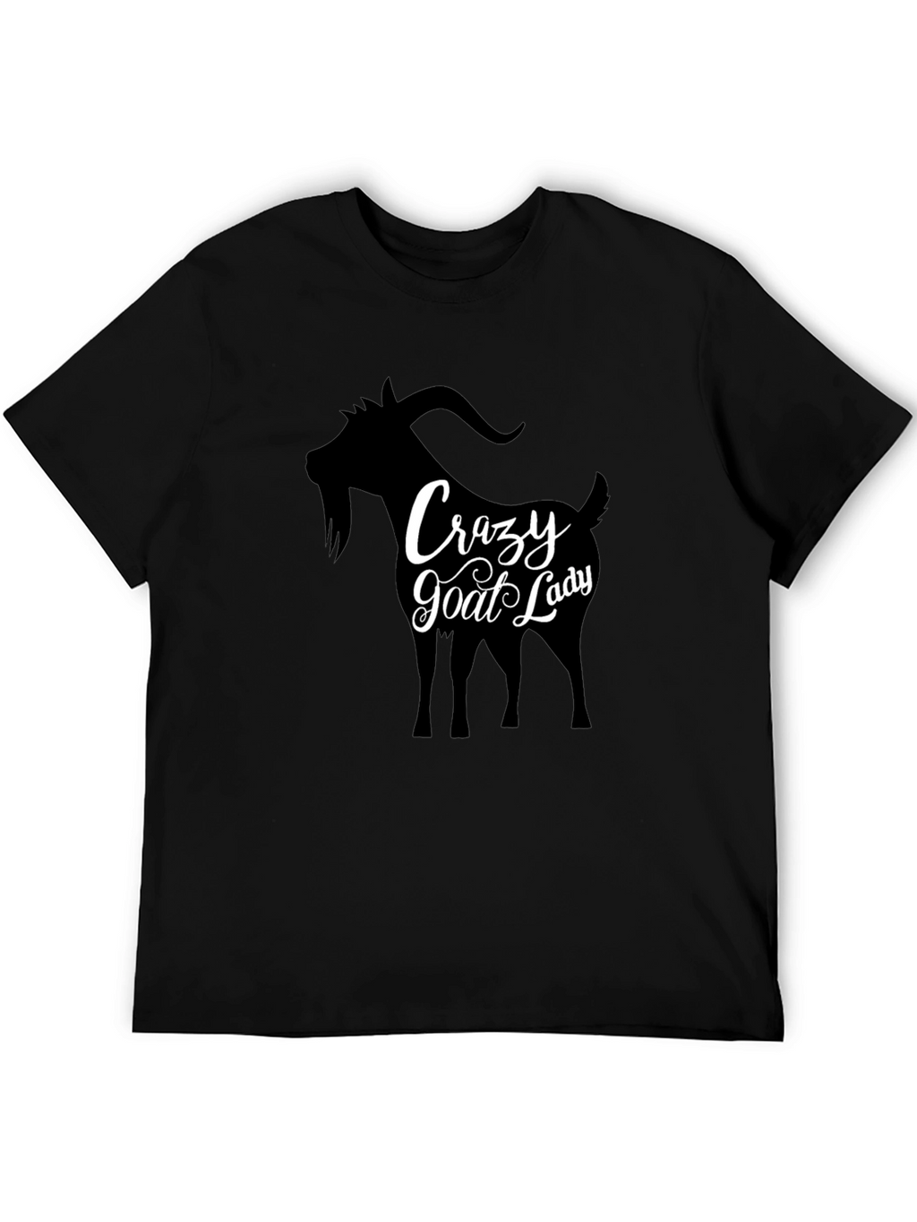 Crazy Goat Lady T-Shirt - Black Crew Neck Tee