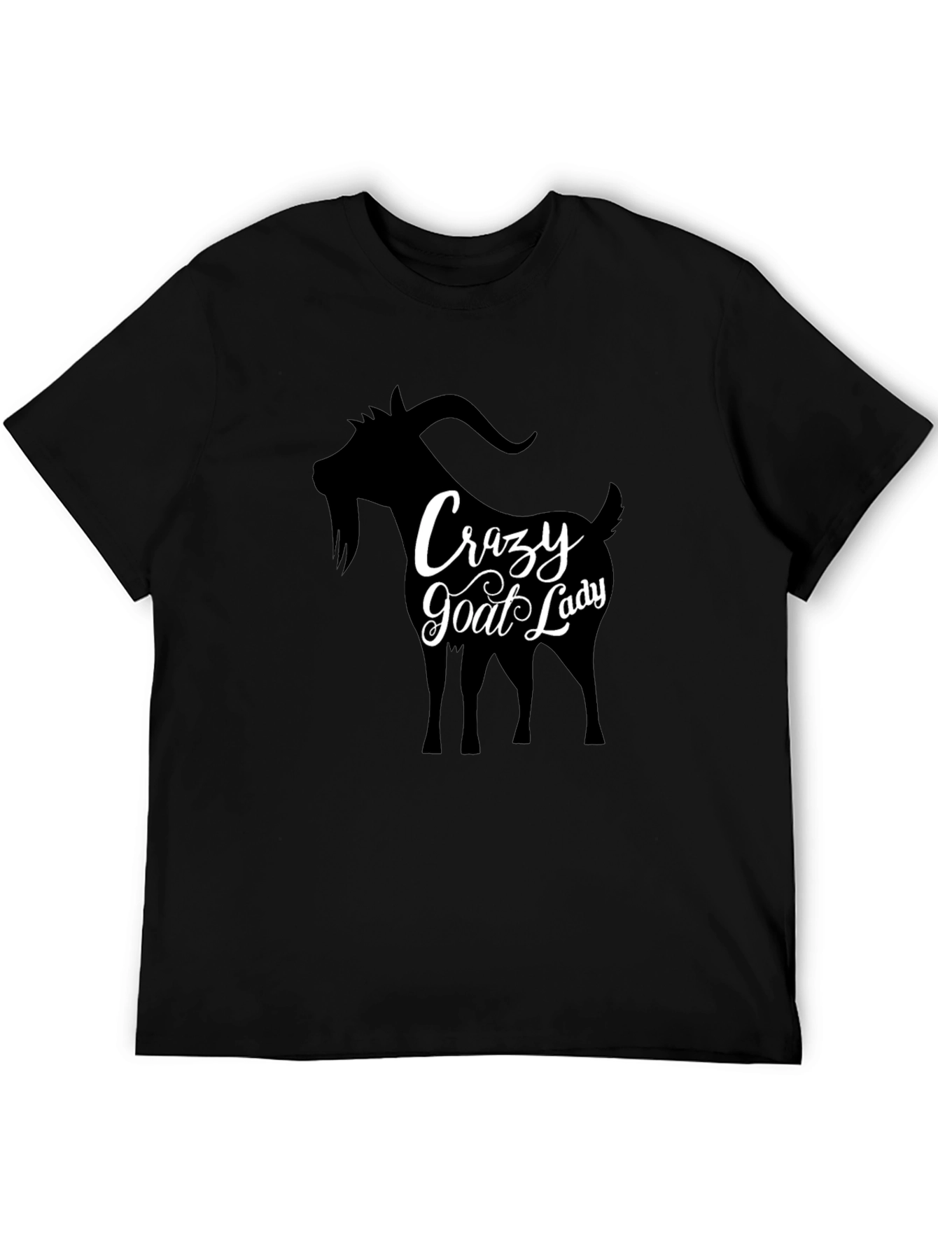 Crazy Goat Lady T-Shirt - Black Crew Neck Tee