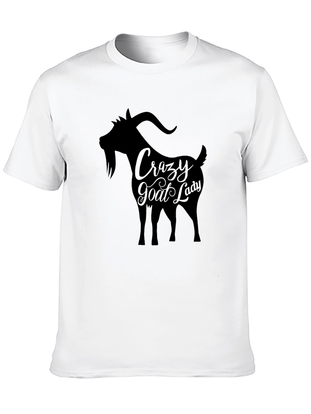 Crazy Goat Lady T-Shirt - Black Crew Neck Tee