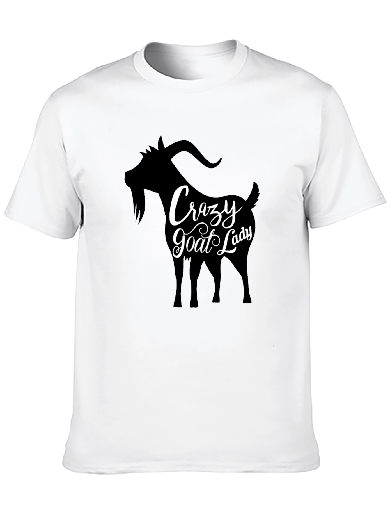 Crazy Goat Lady T-Shirt - Black Crew Neck Tee