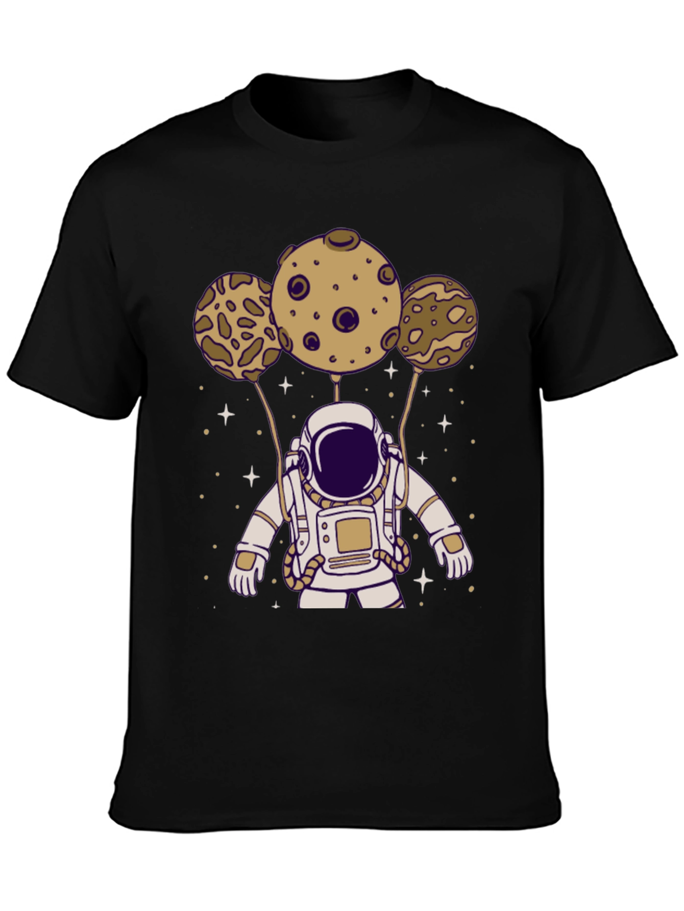Astronaut Planets Graphic Tee - Black