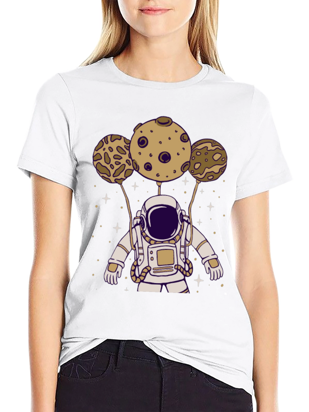 Astronaut Planets Graphic Tee - Black