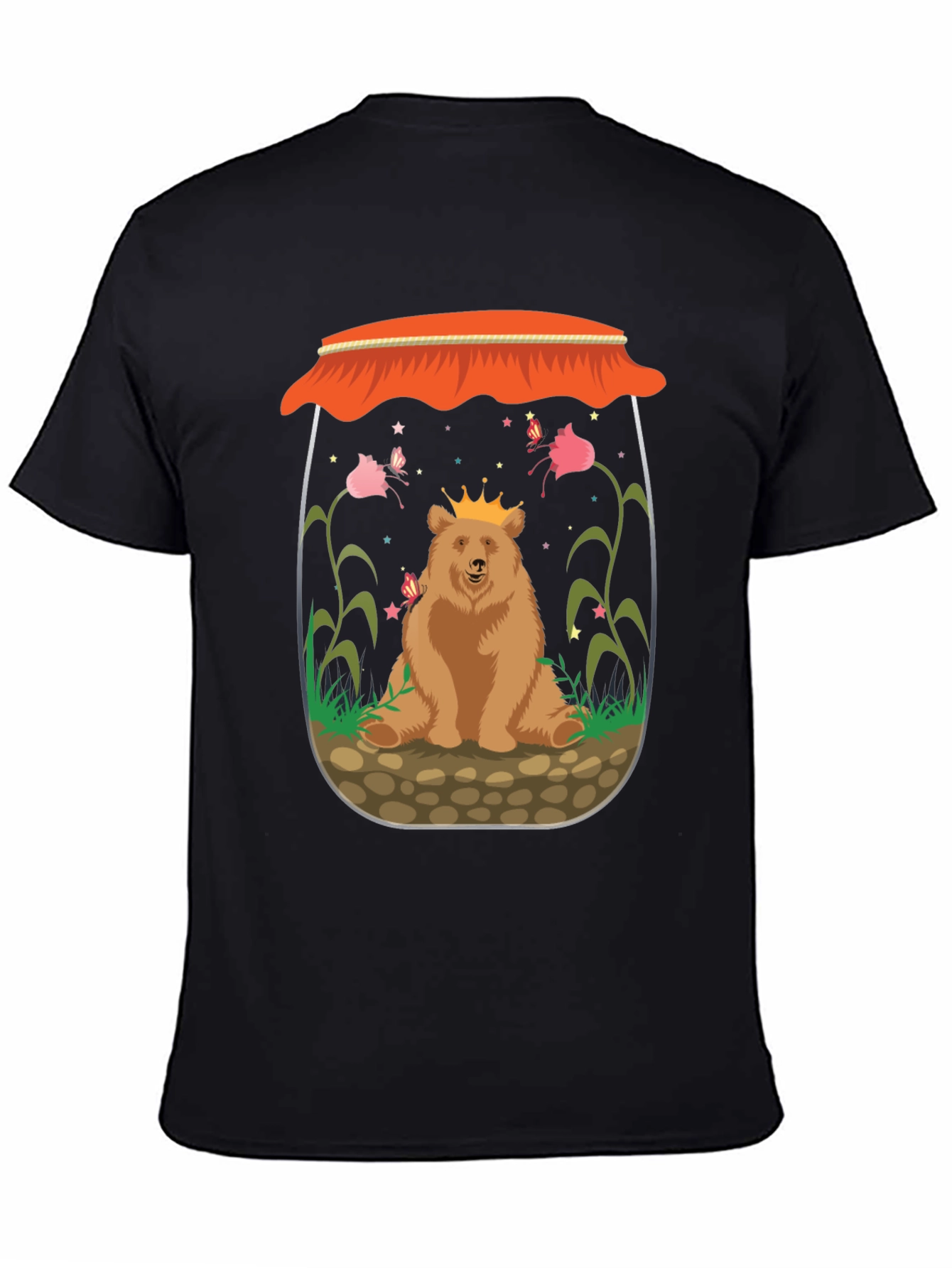 Bear in a Jar Graphic Tee - Unisex Black T-Shirt