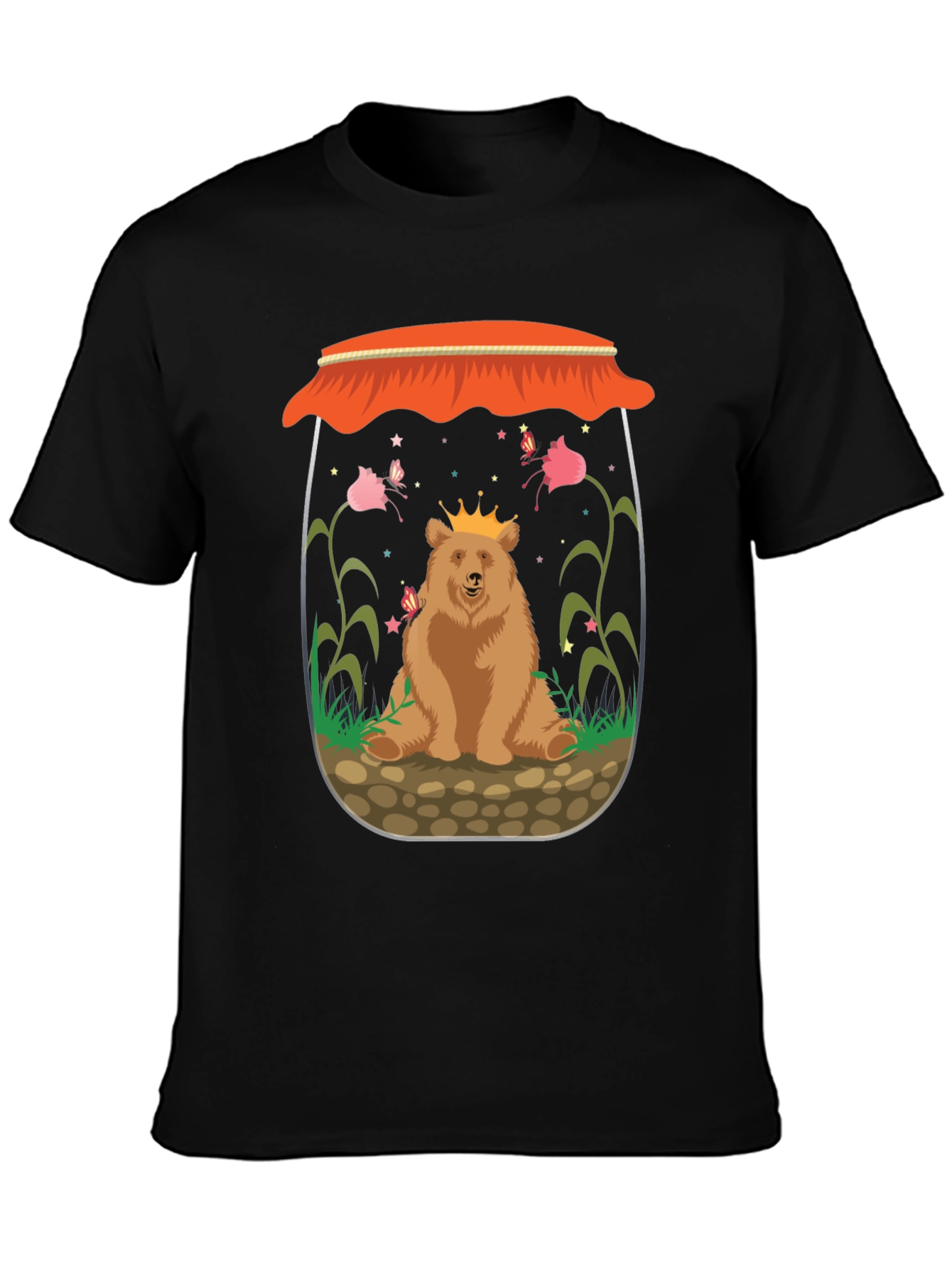 Bear in a Jar Graphic Tee - Unisex Black T-Shirt