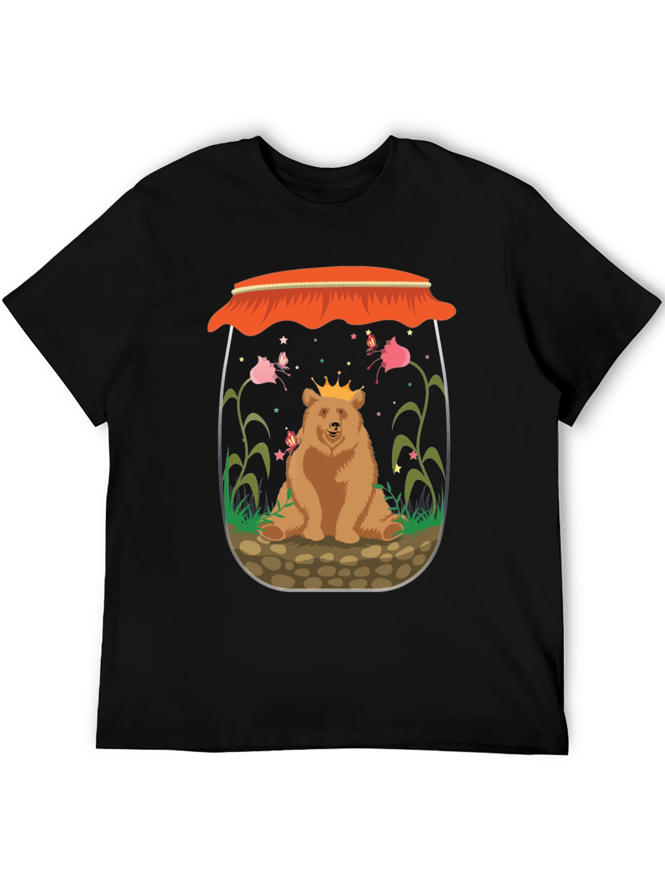 Bear in a Jar Graphic Tee - Unisex Black T-Shirt