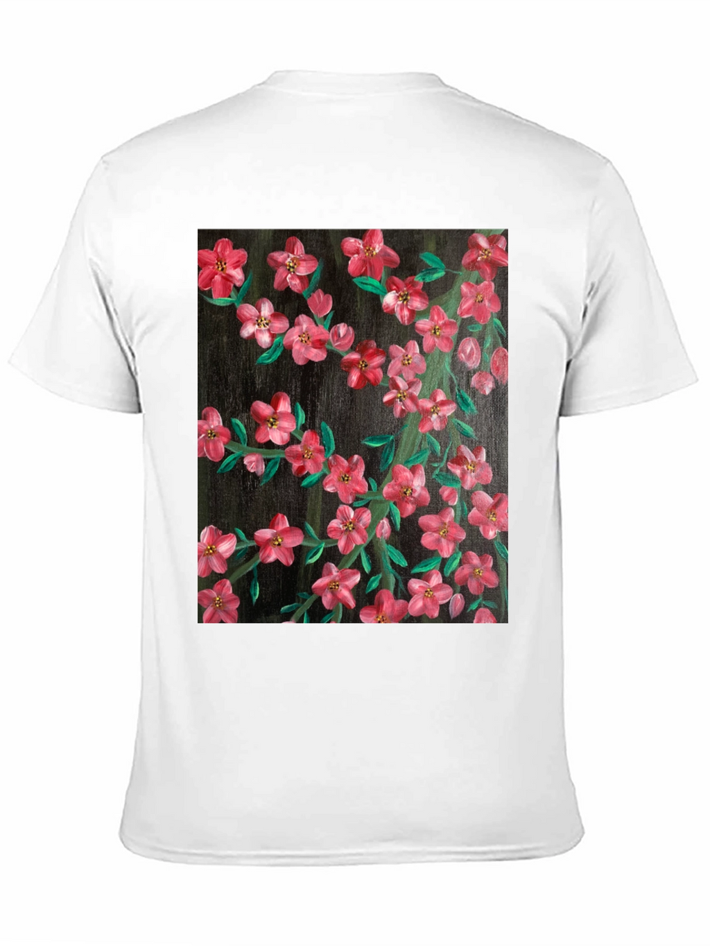 Floral Art Black T-Shirt - Stylish Nature Print