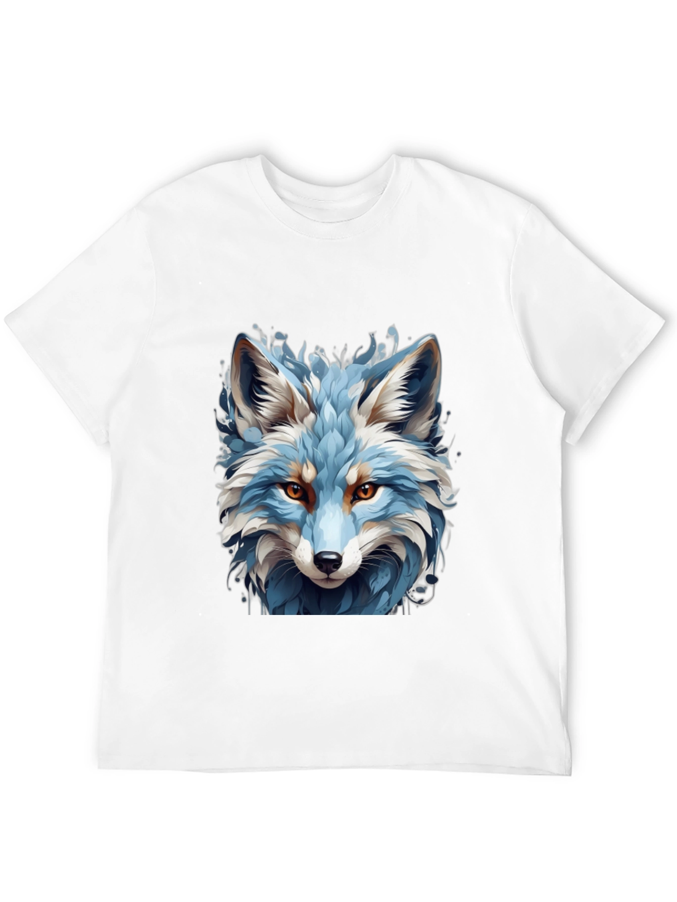Blue Fox Graphic Tee - Cool Animal Print Shirt