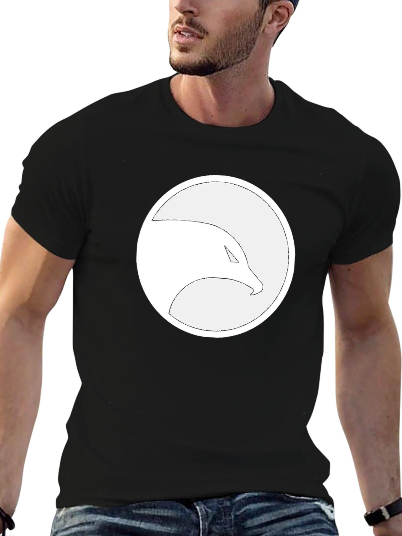 Eagle Logo Graphic Print Black T-Shirt