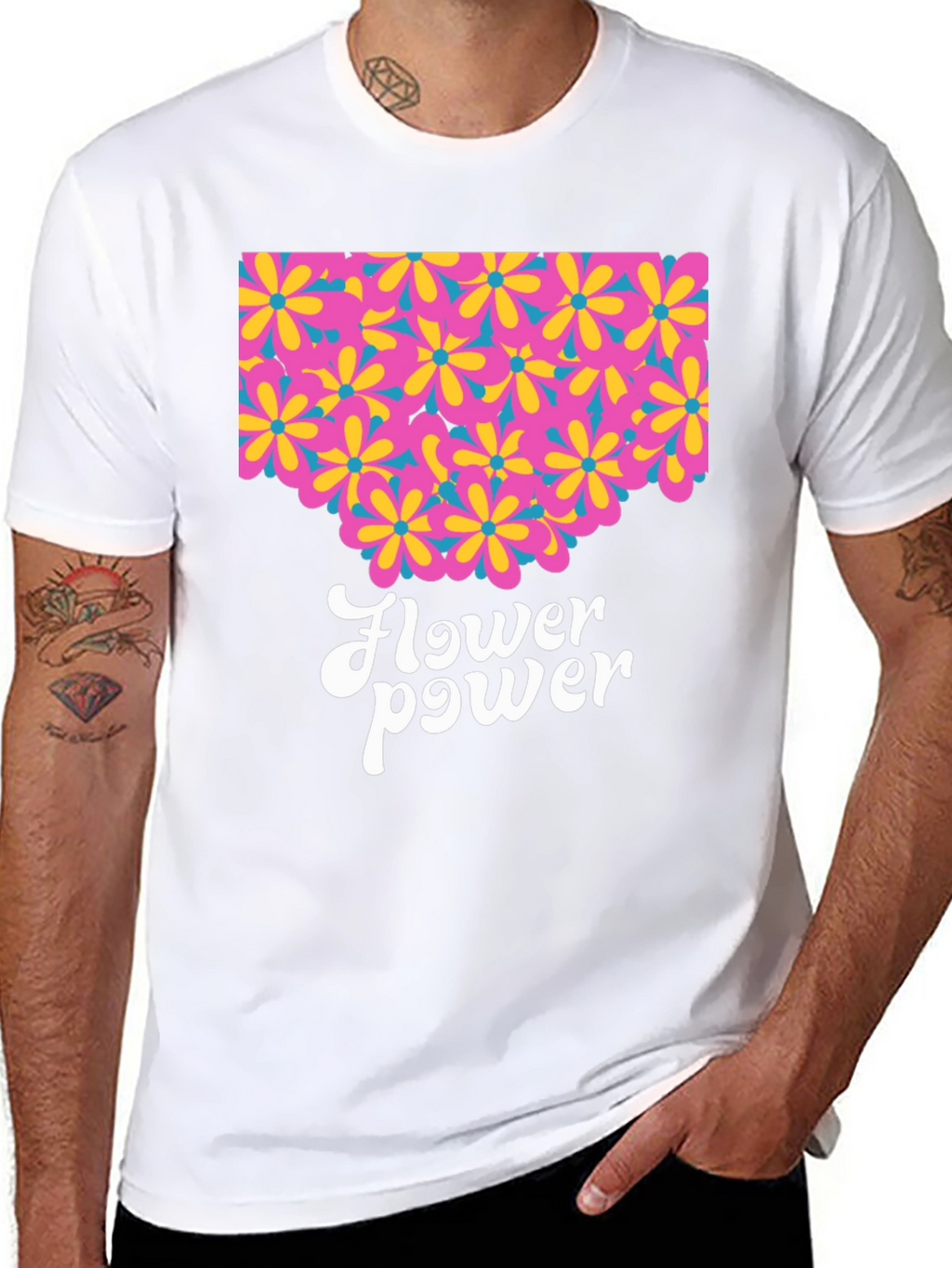 Retro Flower Power Graphic T-Shirt
