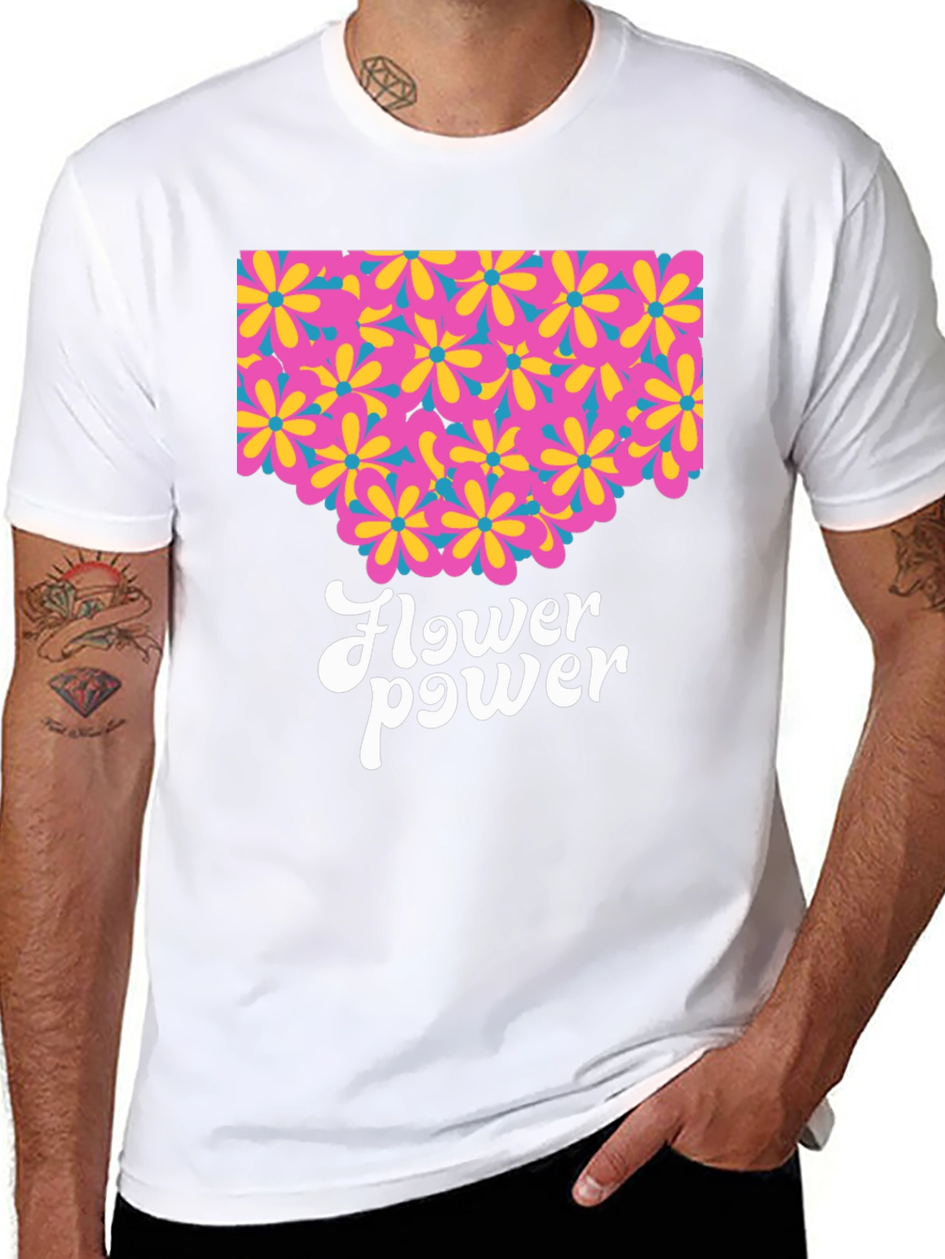 Retro Flower Power Graphic T-Shirt
