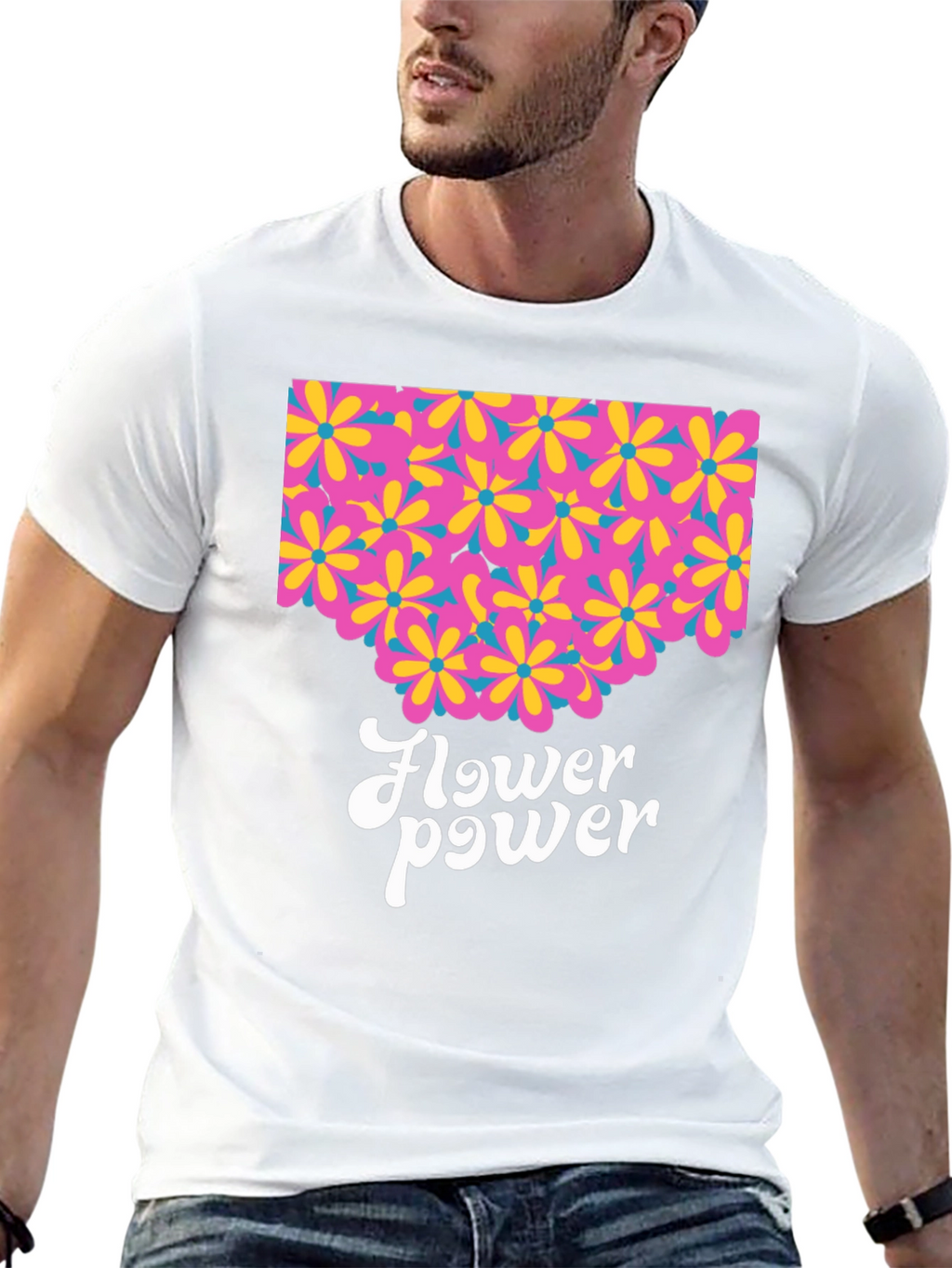 Retro Flower Power Graphic T-Shirt