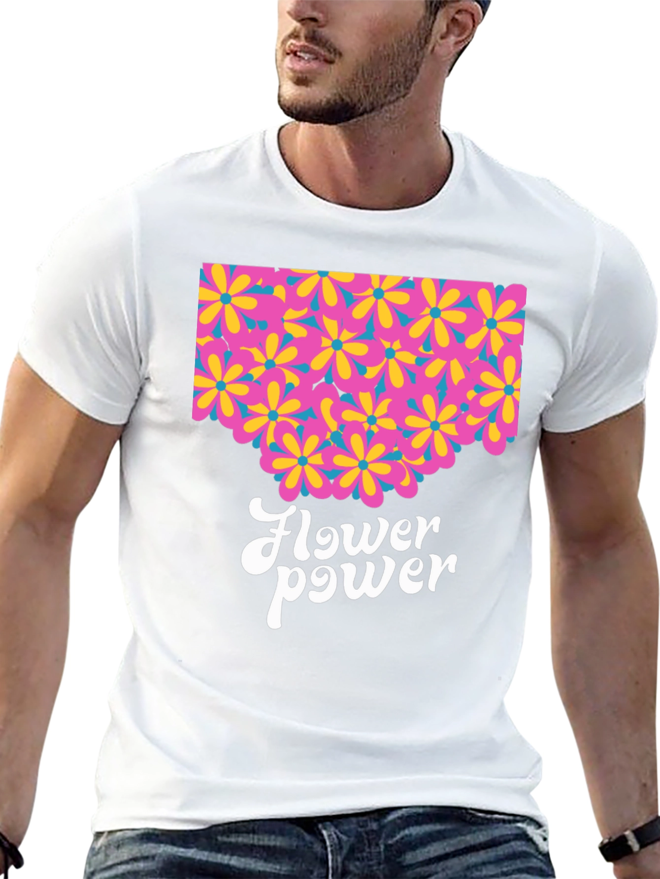 Retro Flower Power Graphic T-Shirt