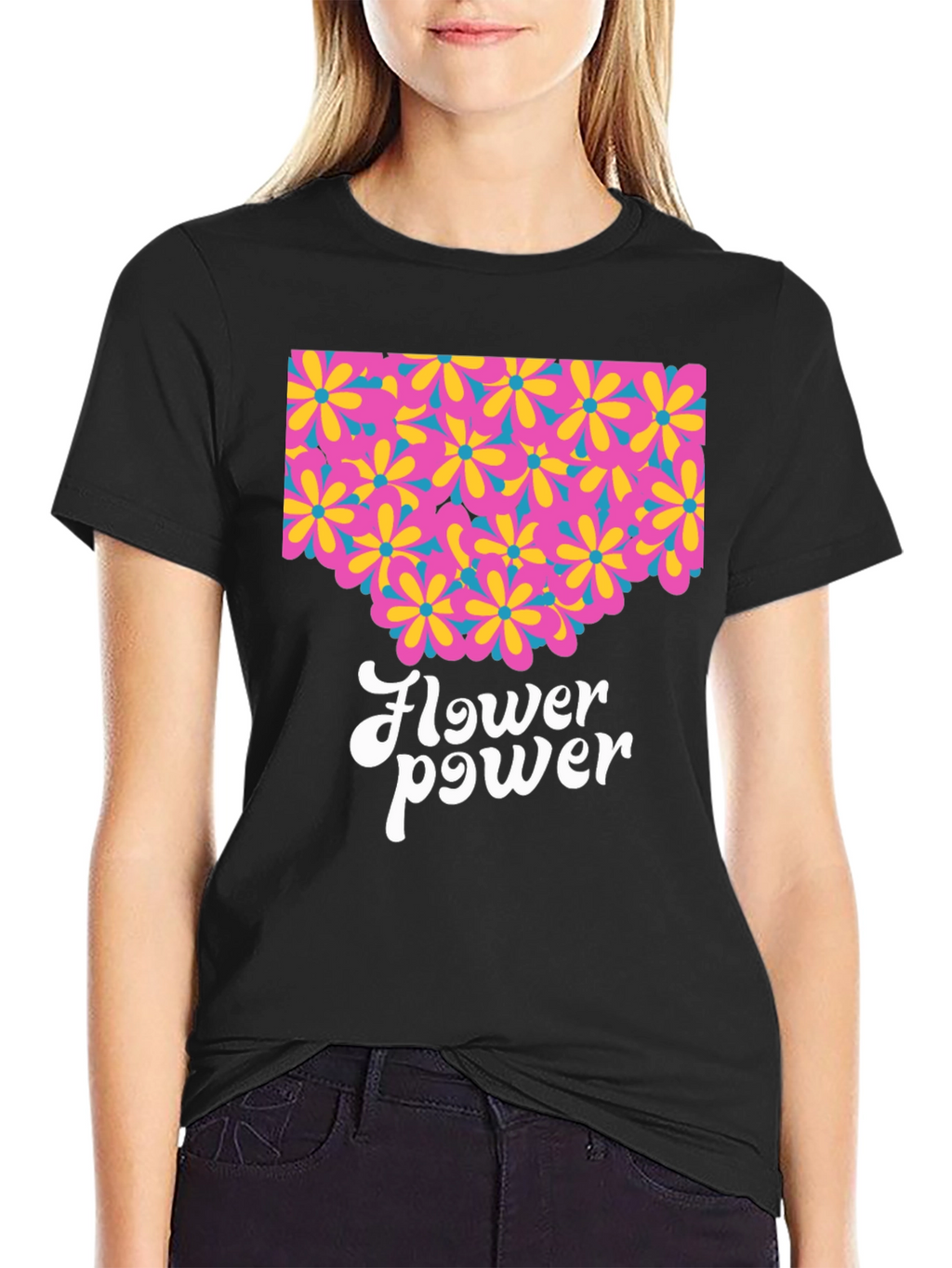 Retro Flower Power Graphic T-Shirt
