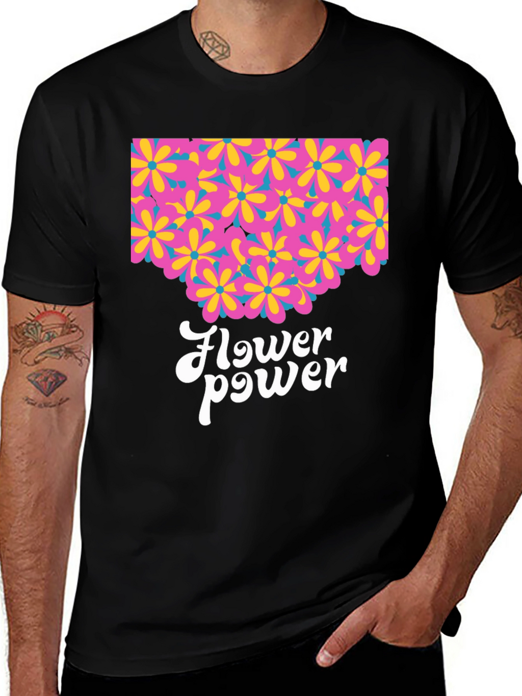 Retro Flower Power Graphic T-Shirt